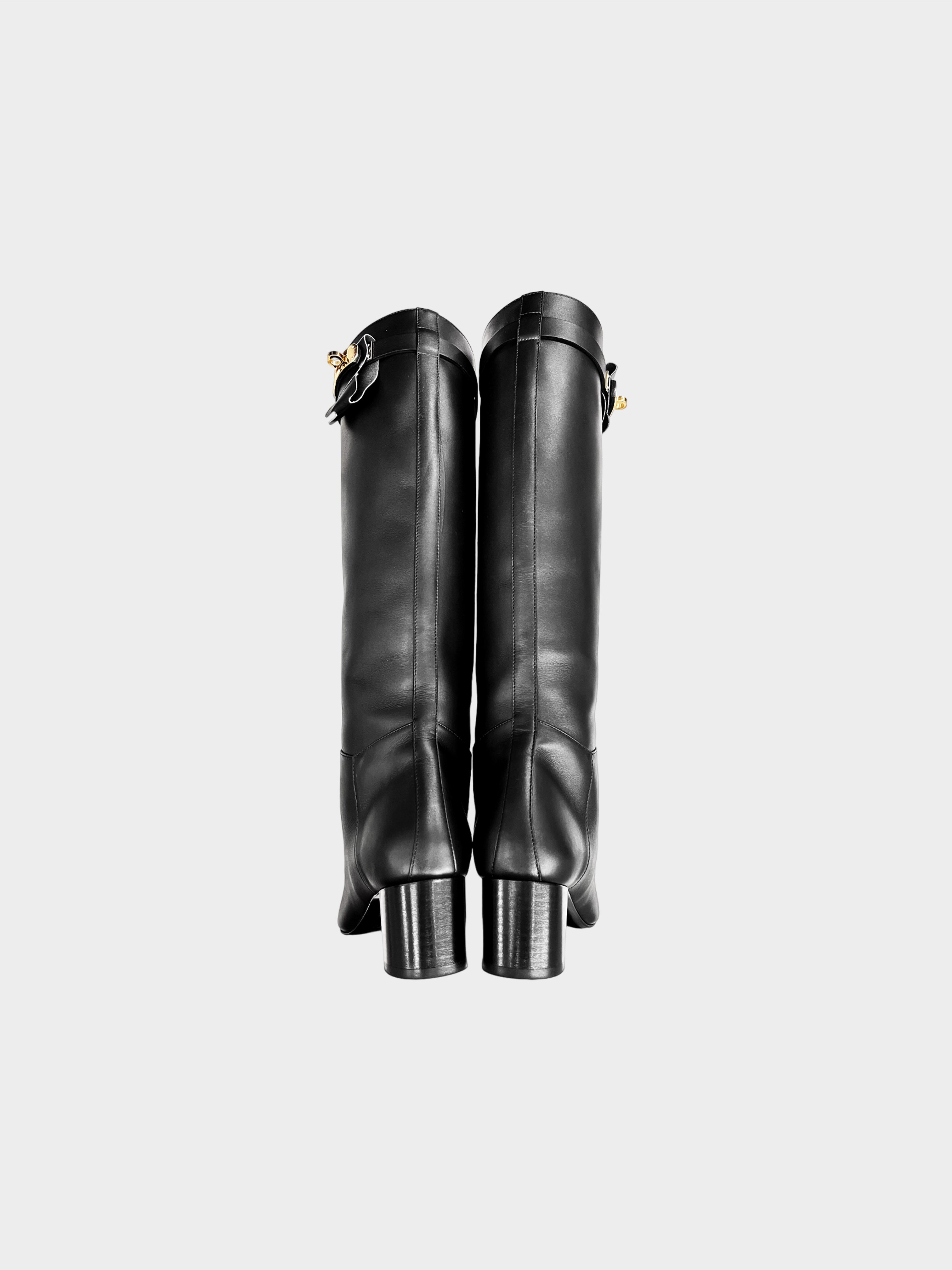 Hermès 2020s Black Calfskin Story 50 Boots