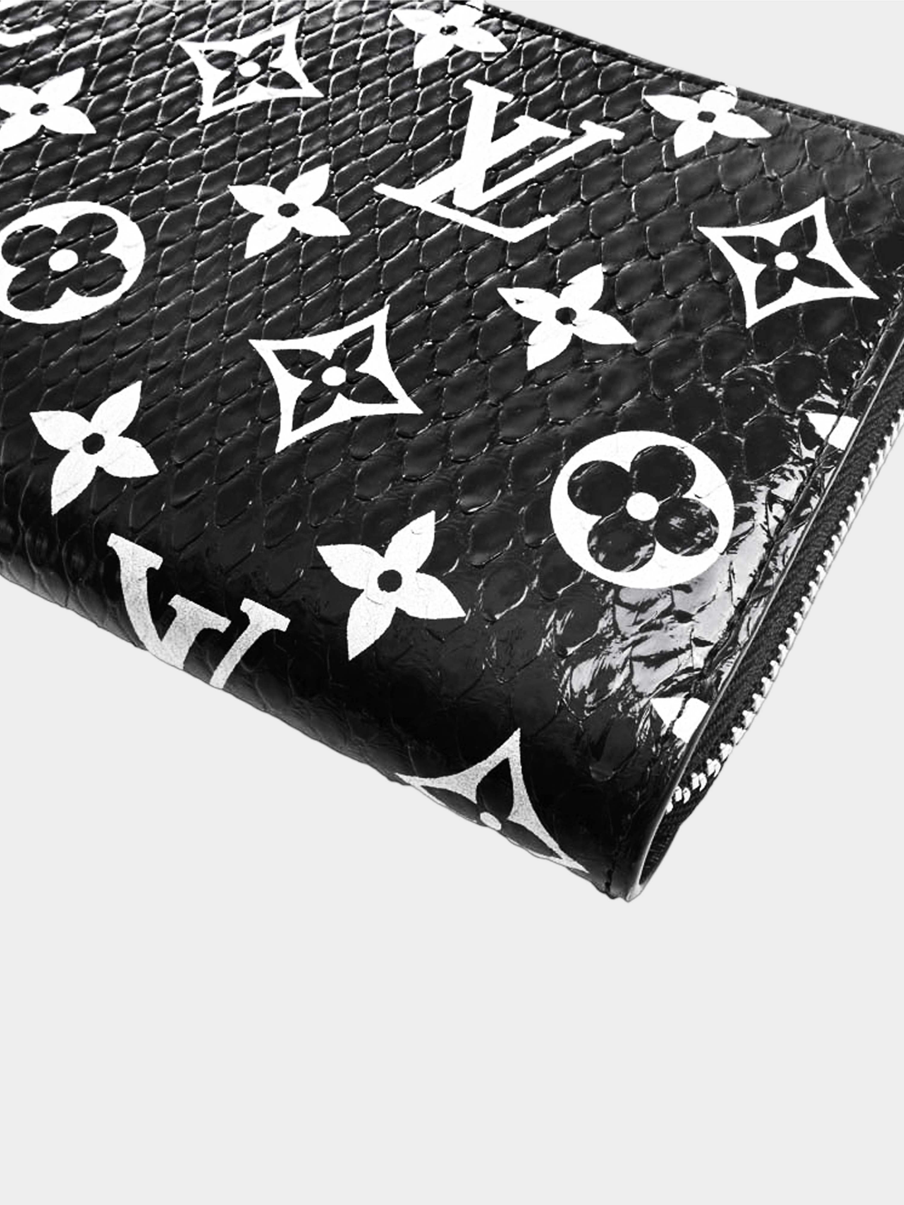 Louis Vuitton 2020s Black Python Monogram Zippy Wallet