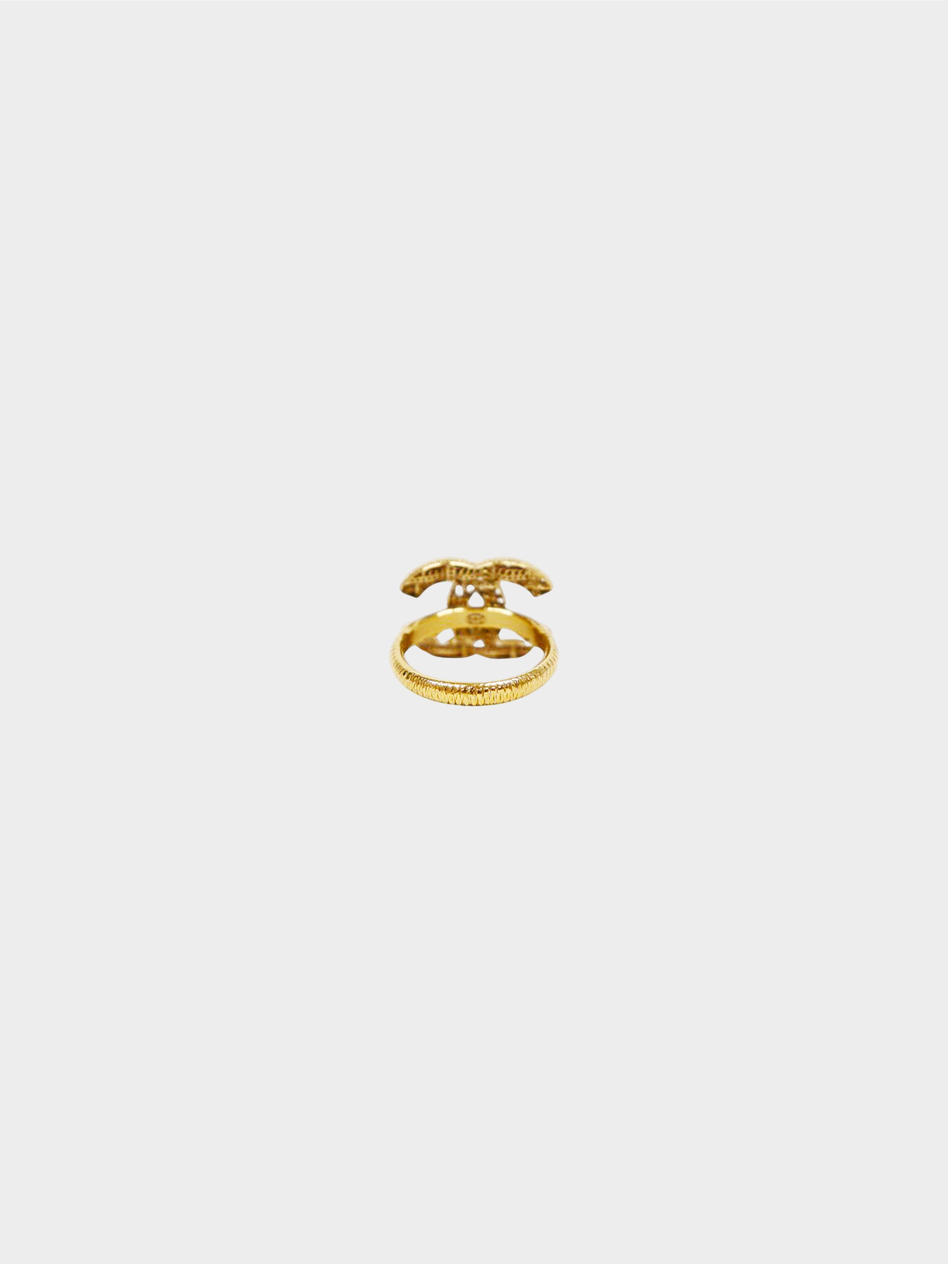 Chanel 2013 Gold CC Cut-Out Ring