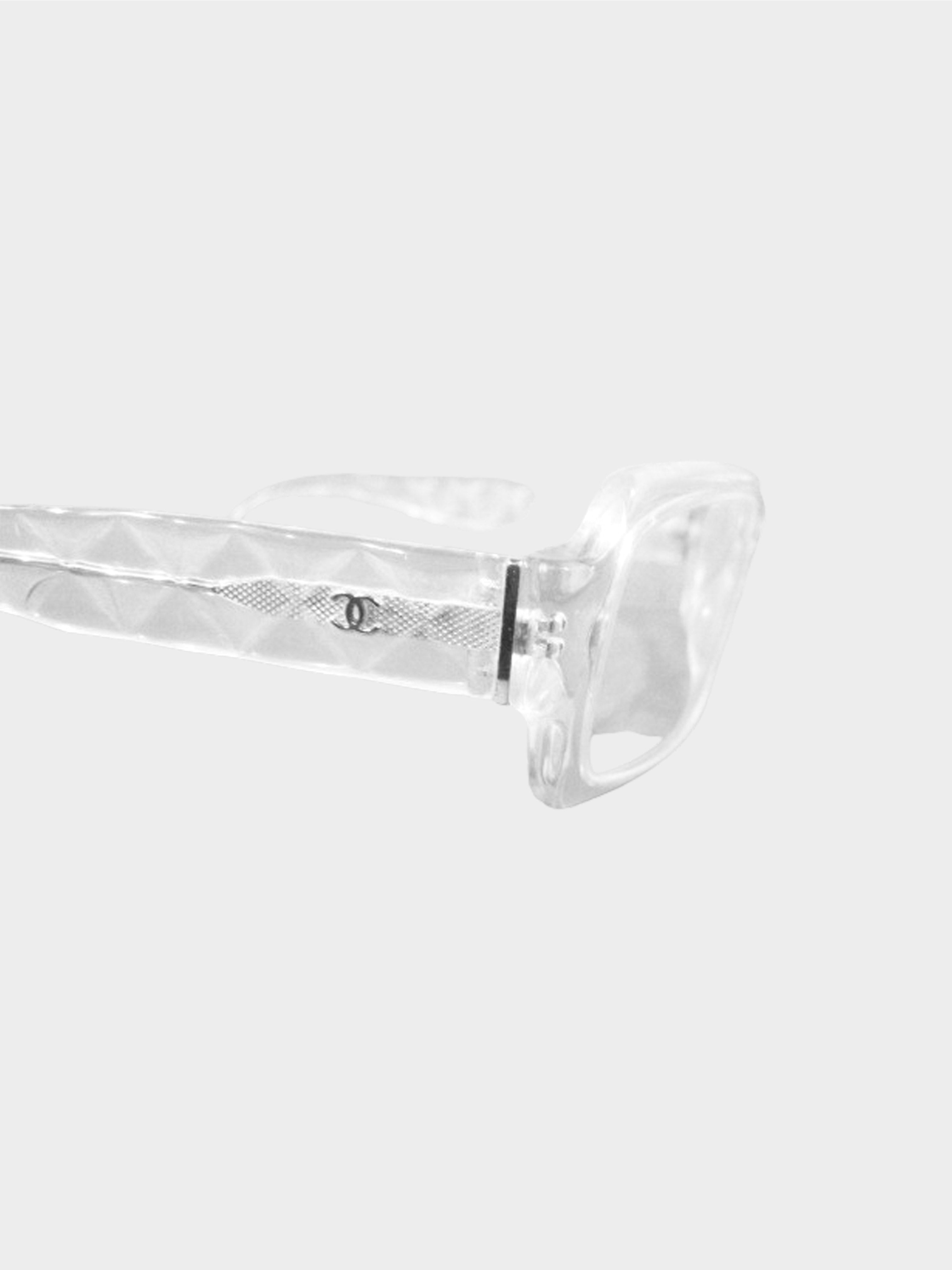 Chanel 2000s CC Clear Rectangle Sunglasses