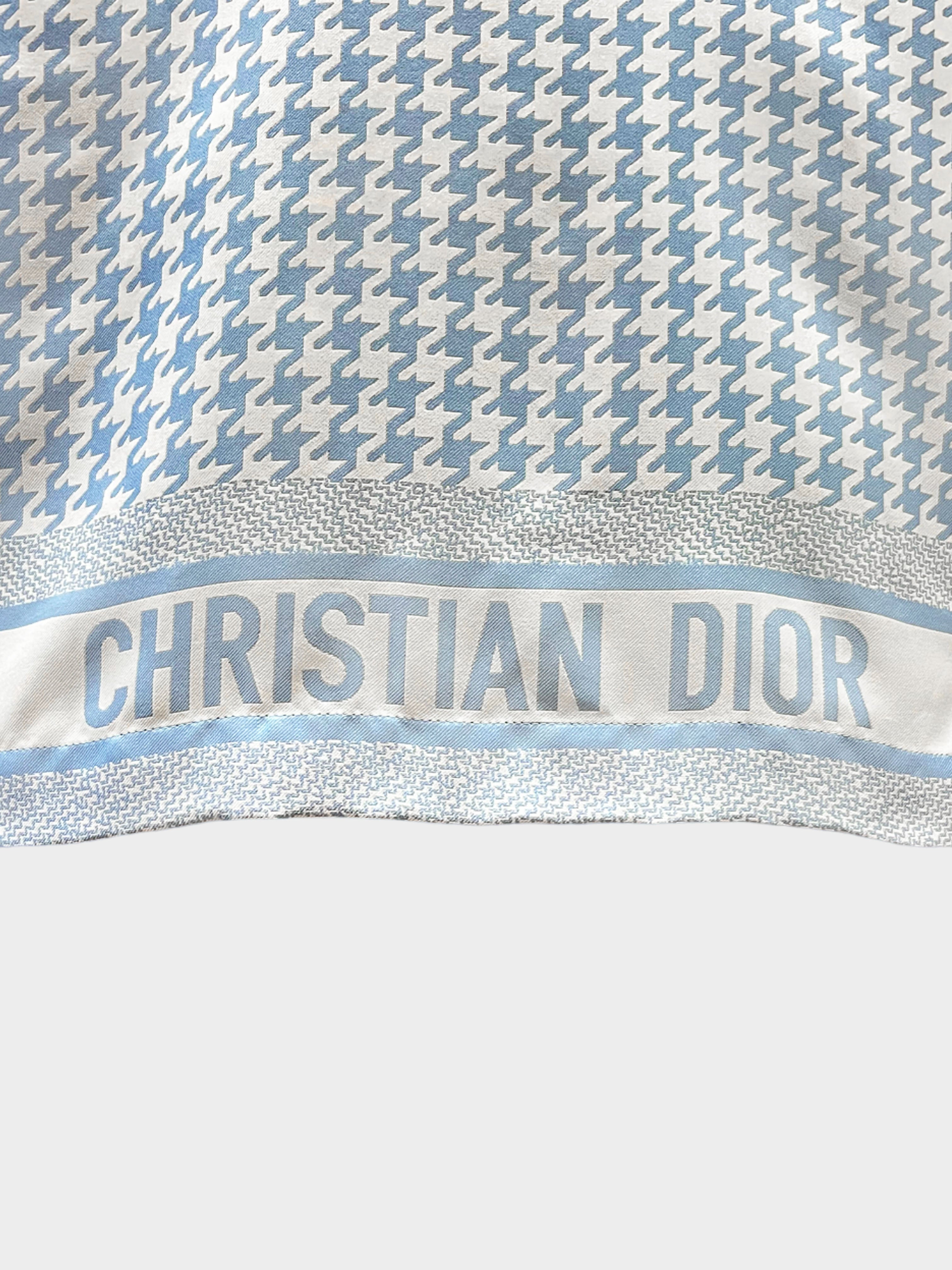 Christian Dior SS 2022 Blue Houndstooth Chez Moi Shortsleeve Shirt