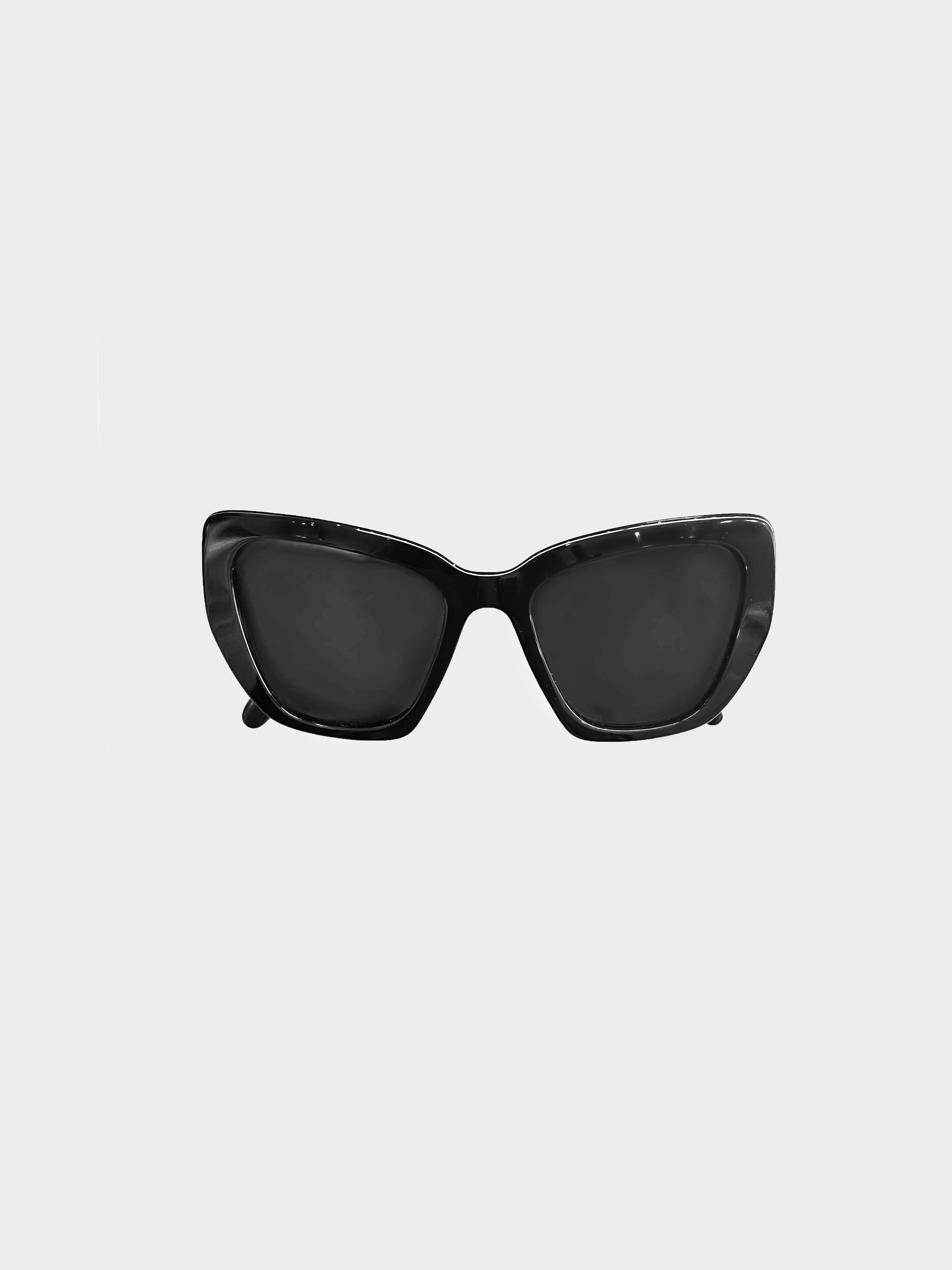 Prada 2010s Black Cat Eye Sunglasses