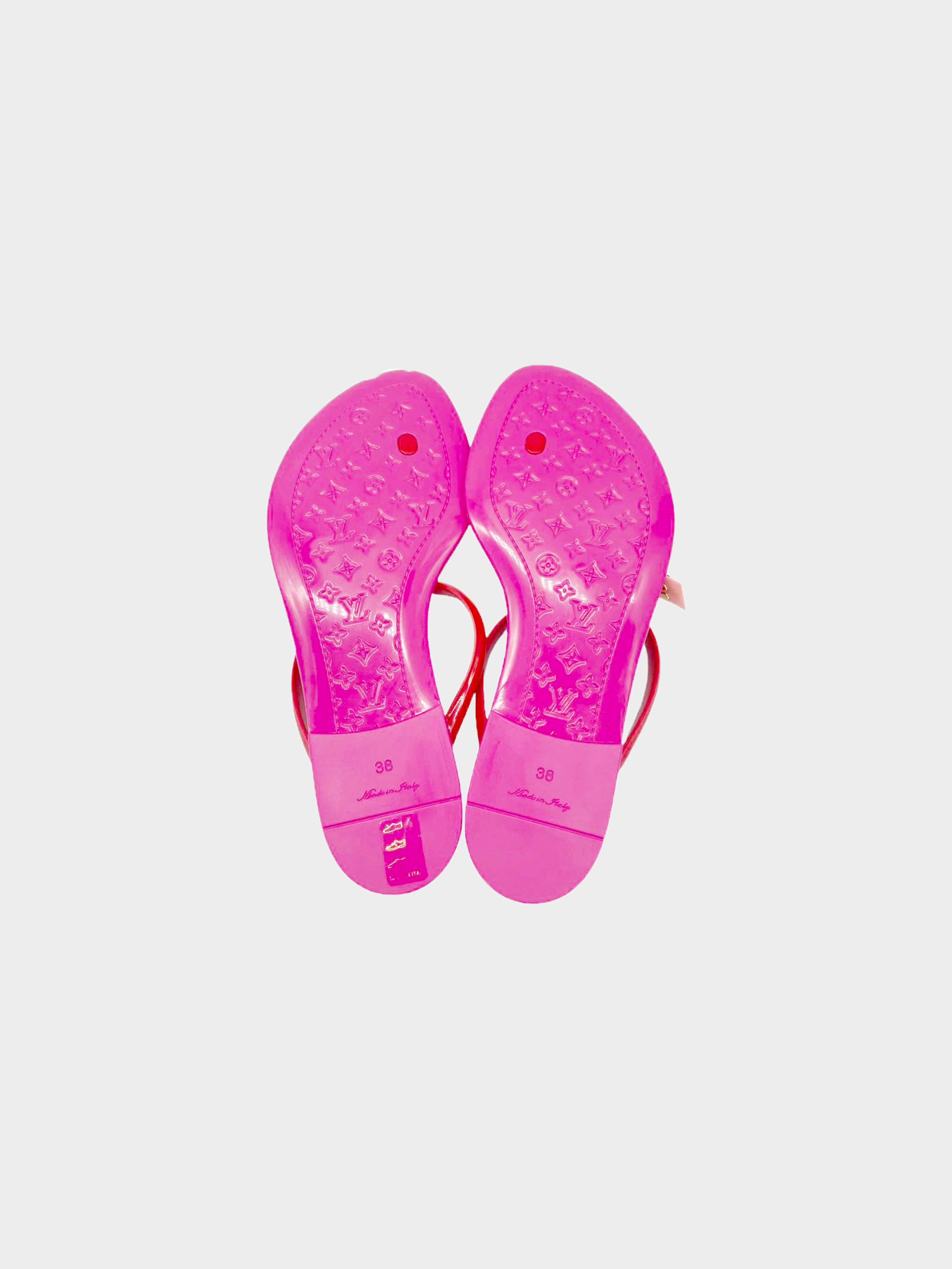 Louis Vuitton 2010s Pink Jelly Seastar Thong Sandals