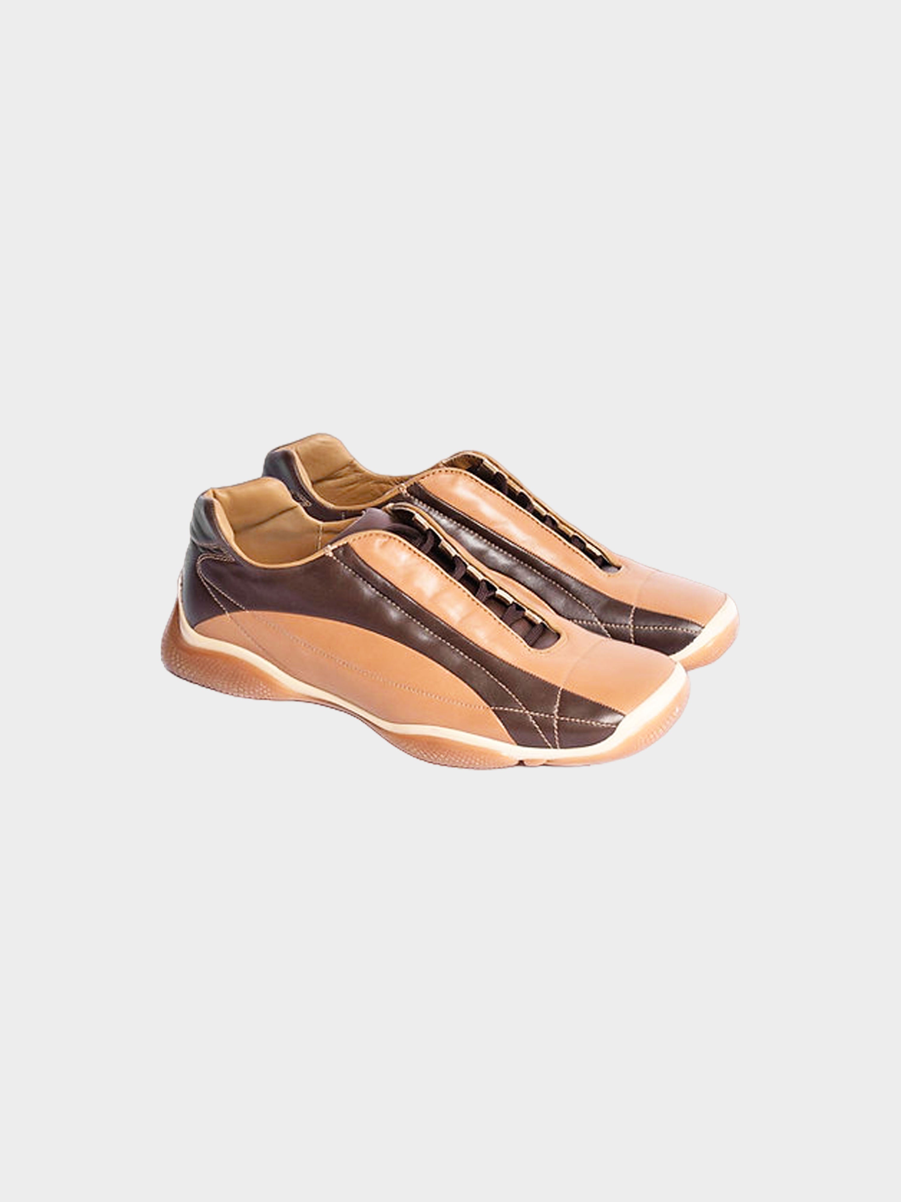 Prada Sport 2001 Brown and Nude Leather Sneakers