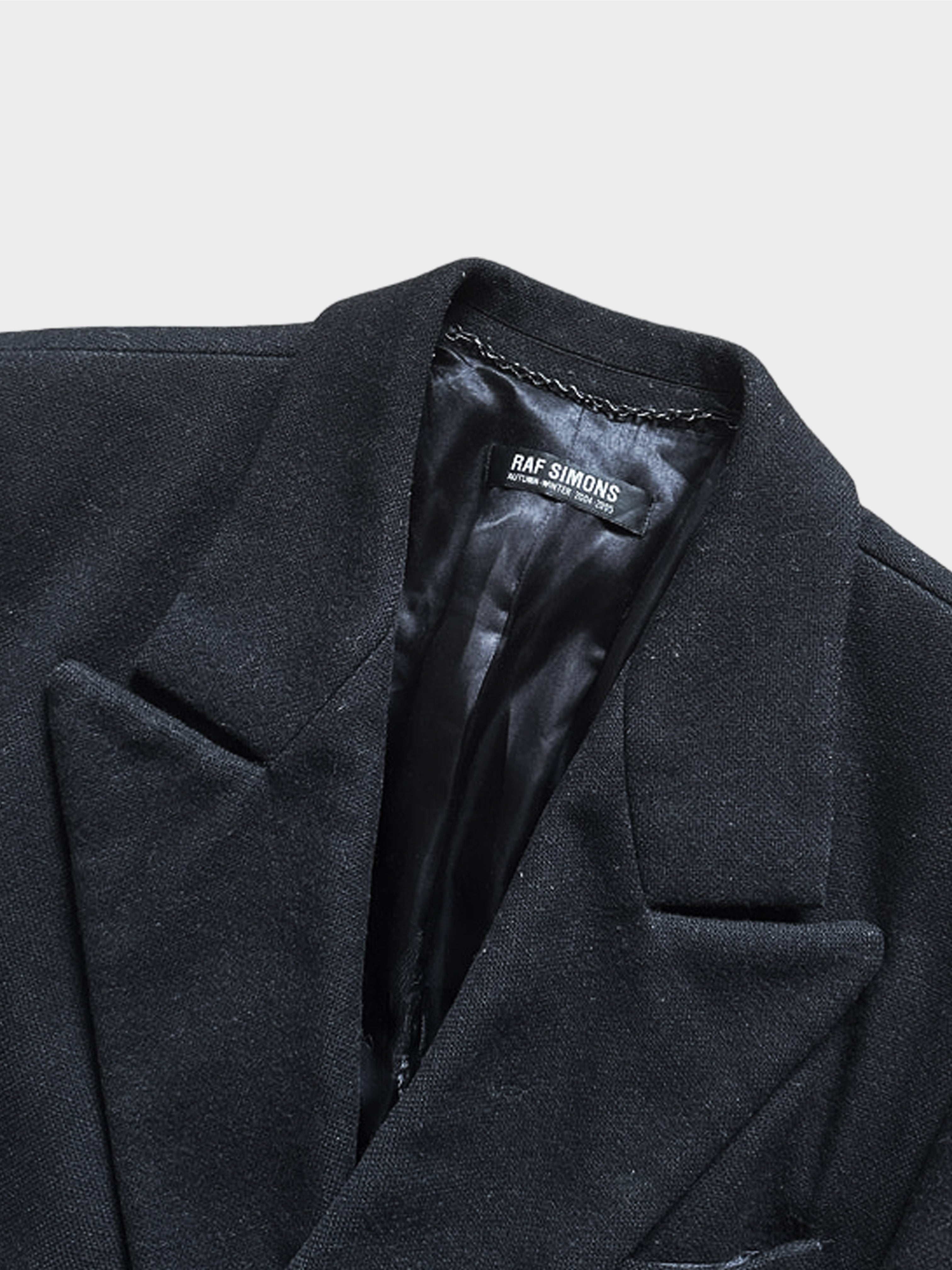 Raf Simons FW 2004-2005 Black Wool Double Breasted Overcoat · INTO