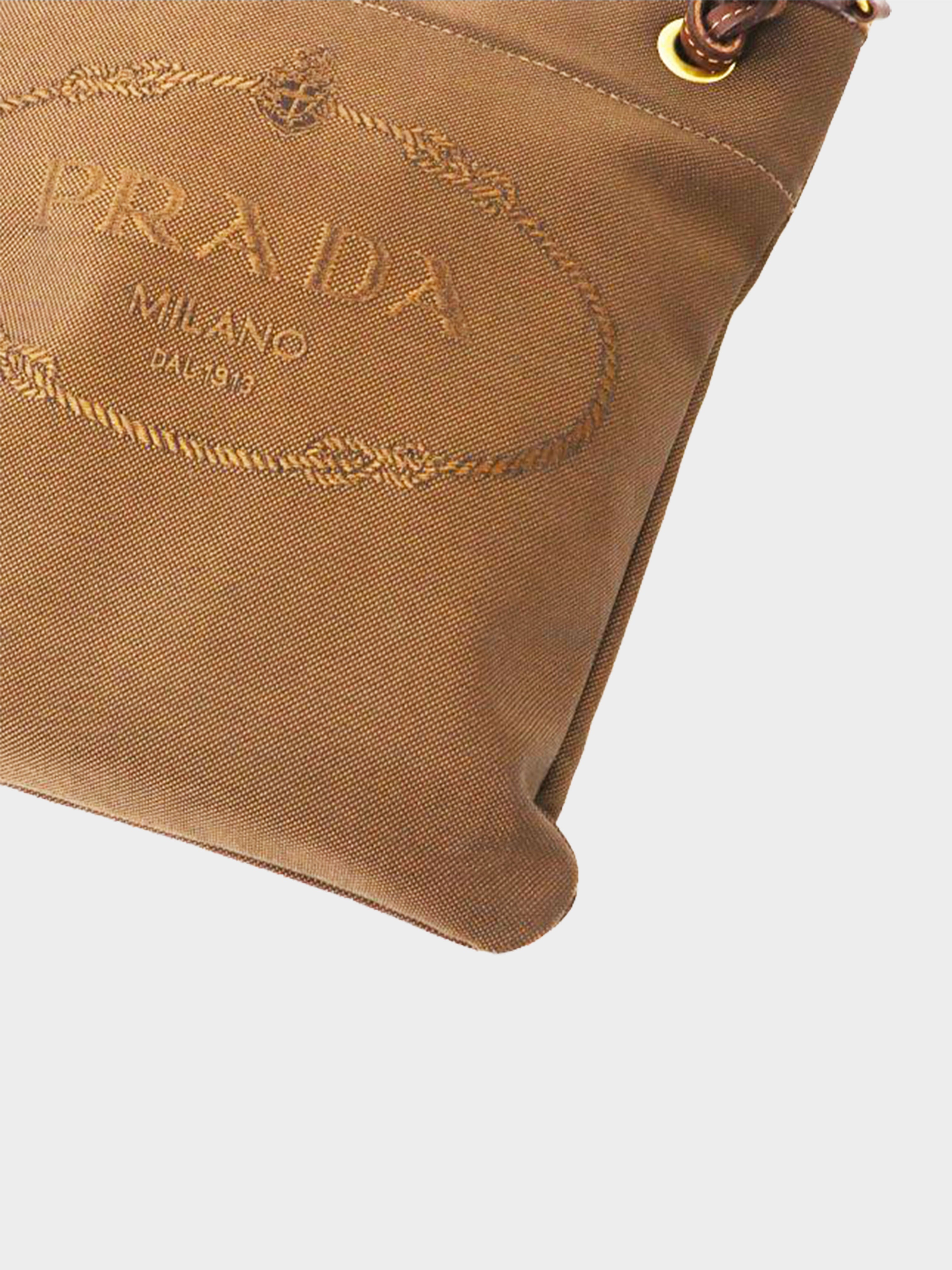 Prada Brown Canapa Canvas Crossbody Bag