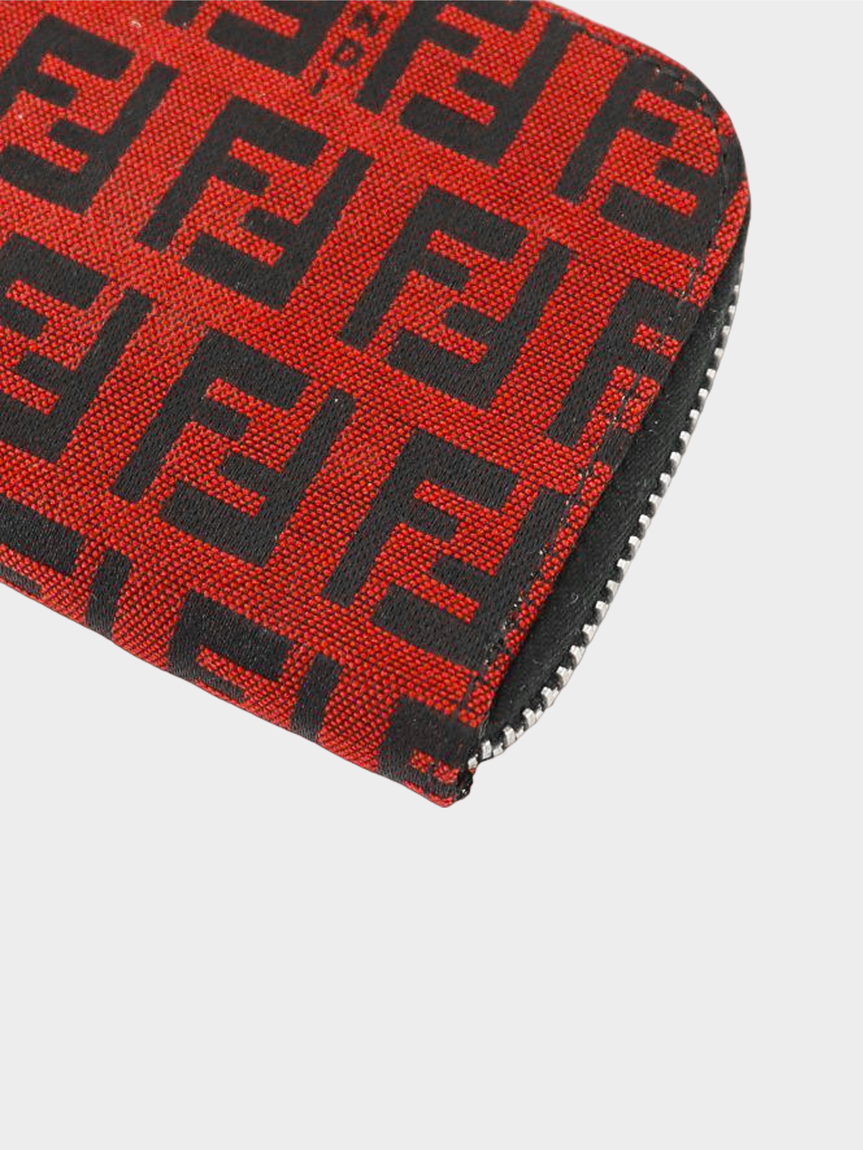 Fendi 2000s Red Zucca Canvas Coin Case