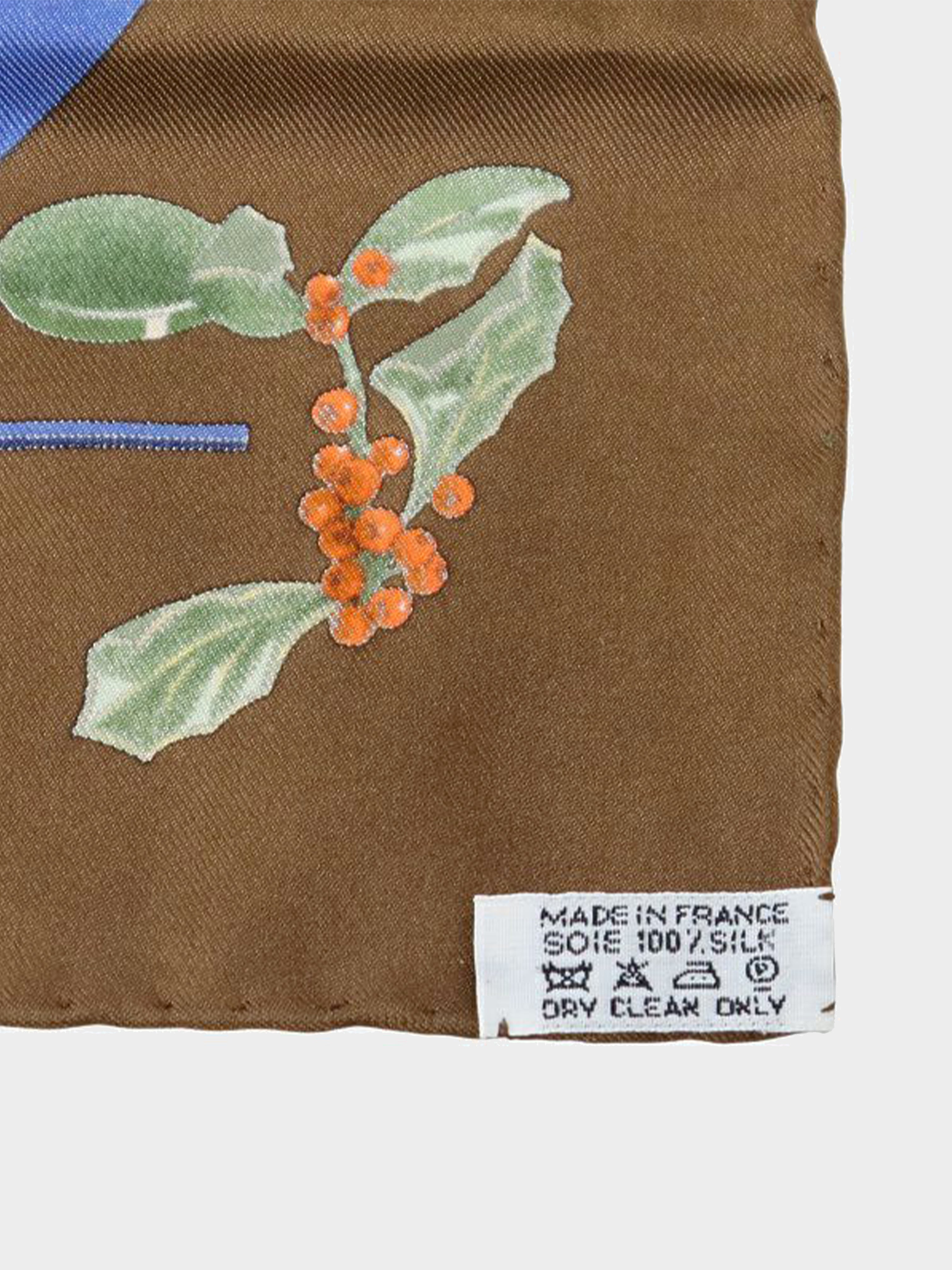 Hermes Kale Brown 45 Silk Scarf