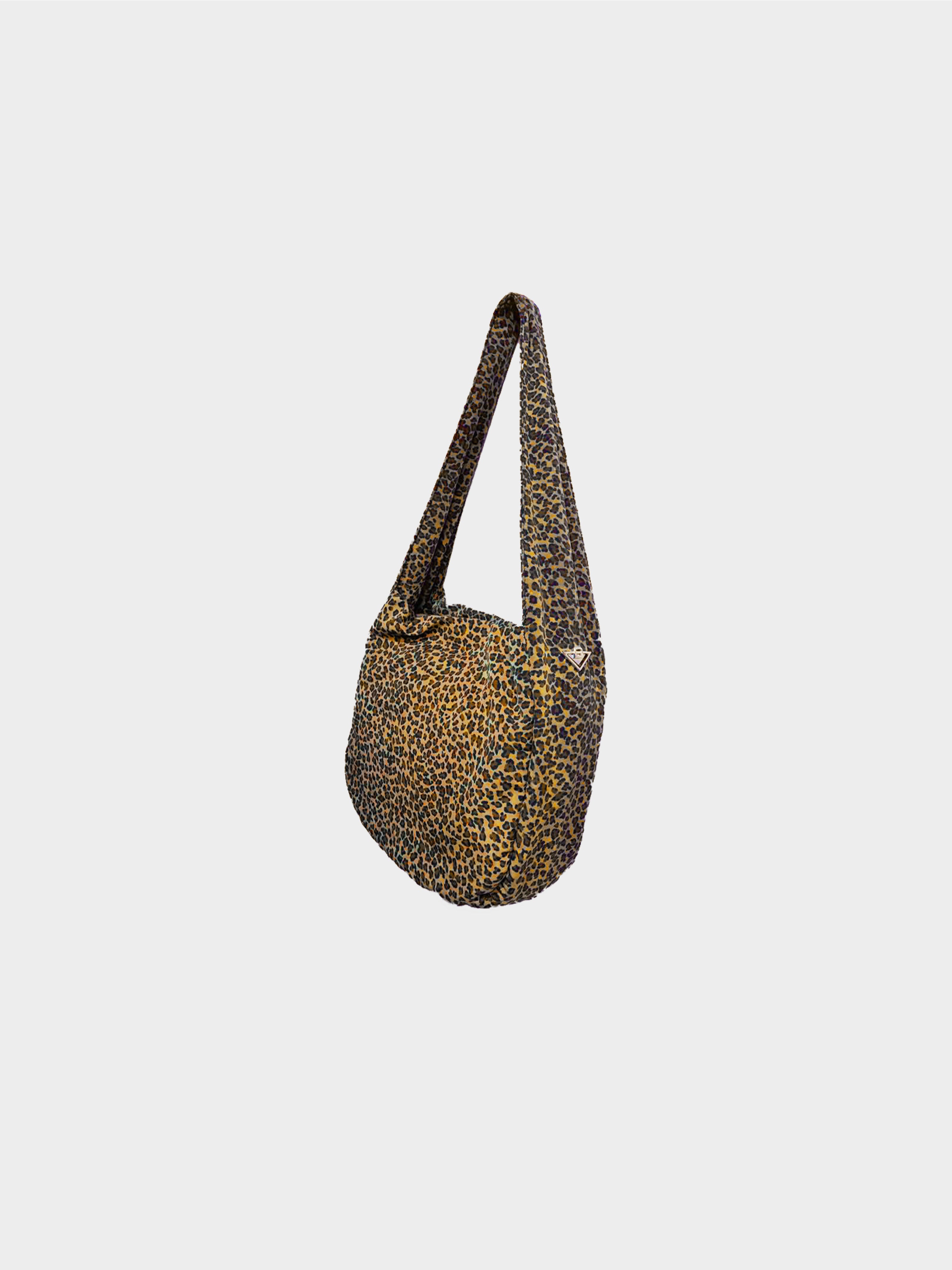 Bottega Veneta 2000s Nylon Leopard Print Hobo Bag