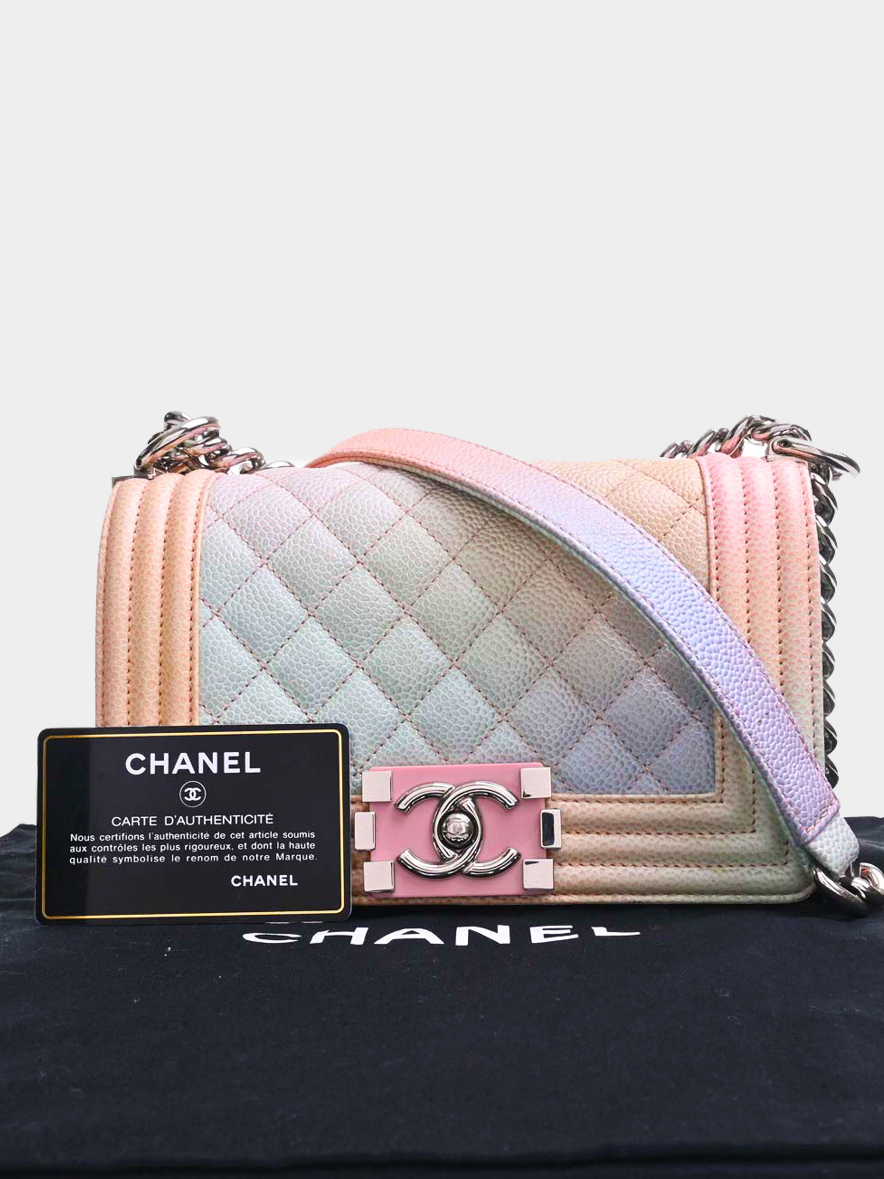 Chanel 2018 Pastel Rainbow Caviar Le Boy Flap