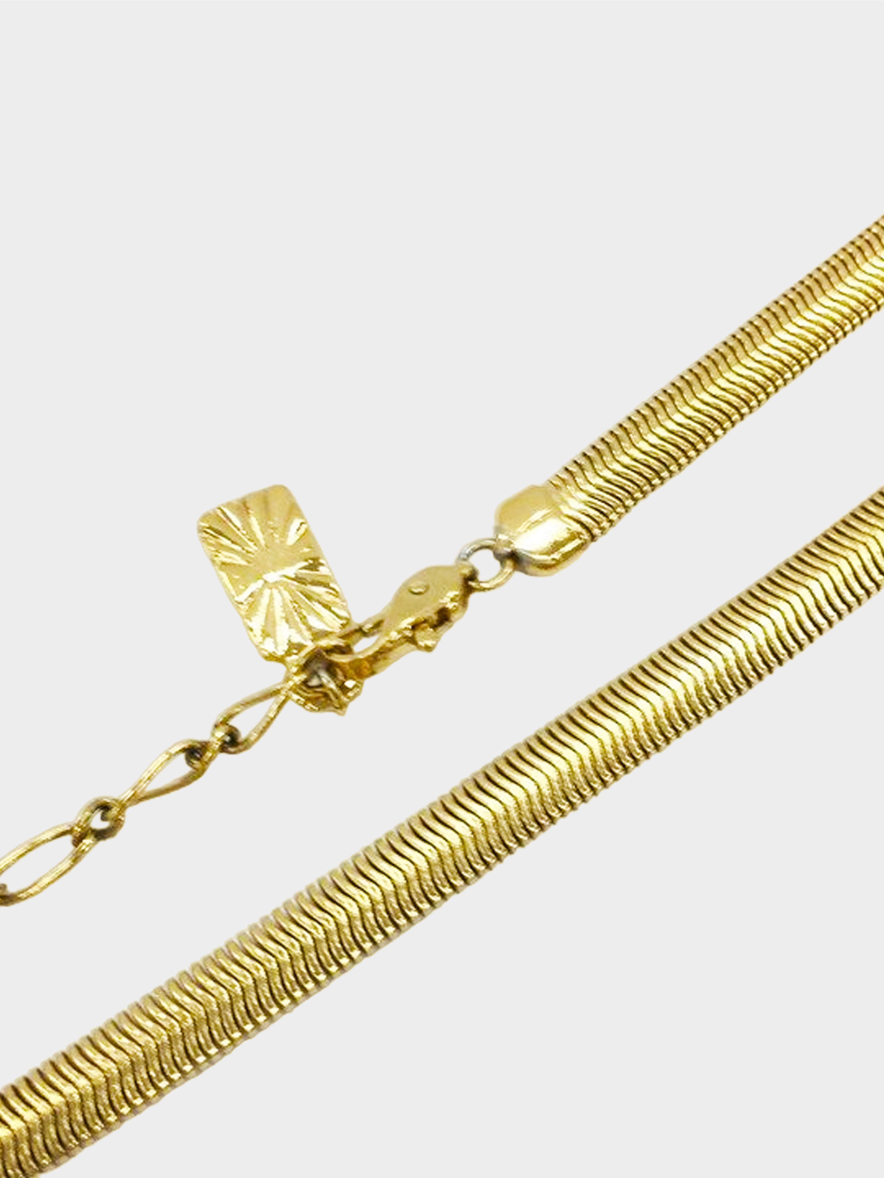 Yves Saint Laurent 1980s Gold Hammered Pendant Chain Necklace