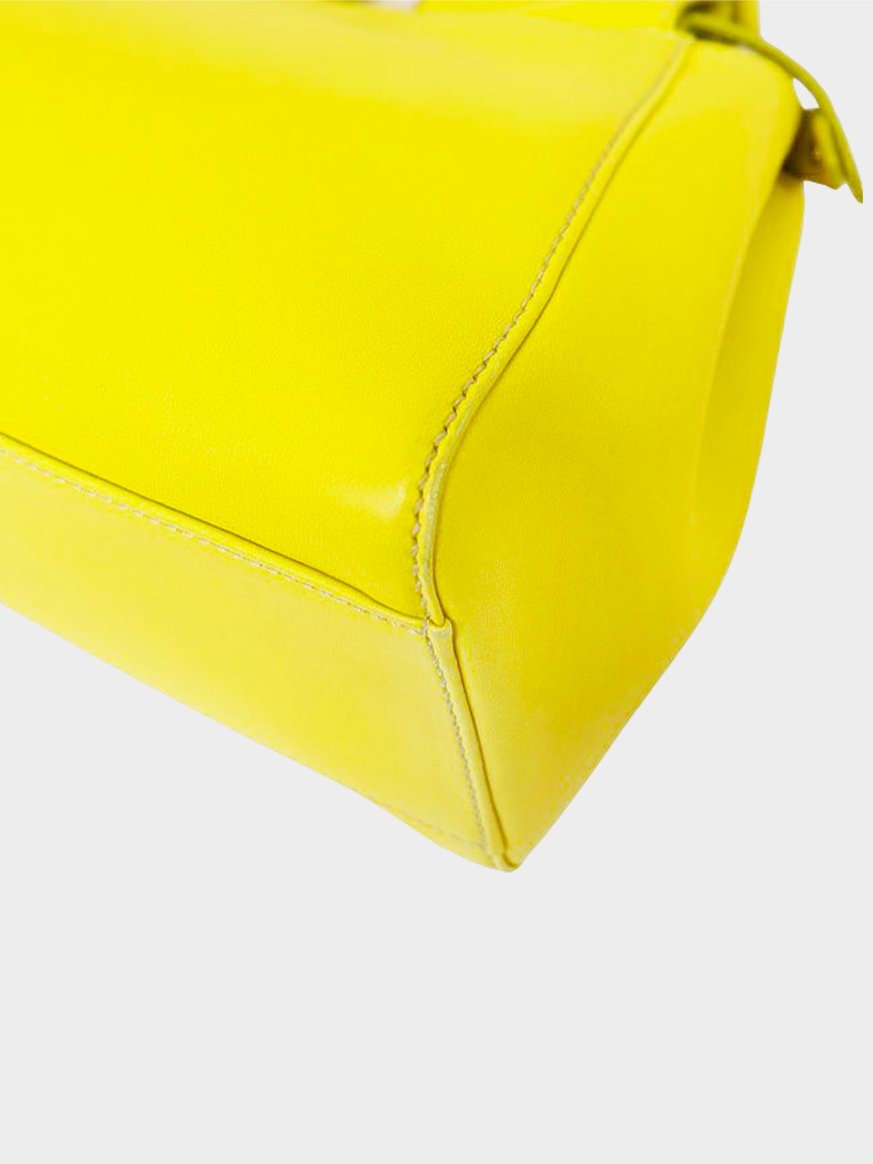 Fendi 2010s Yellow Nappa Mini Peekaboo Bag
