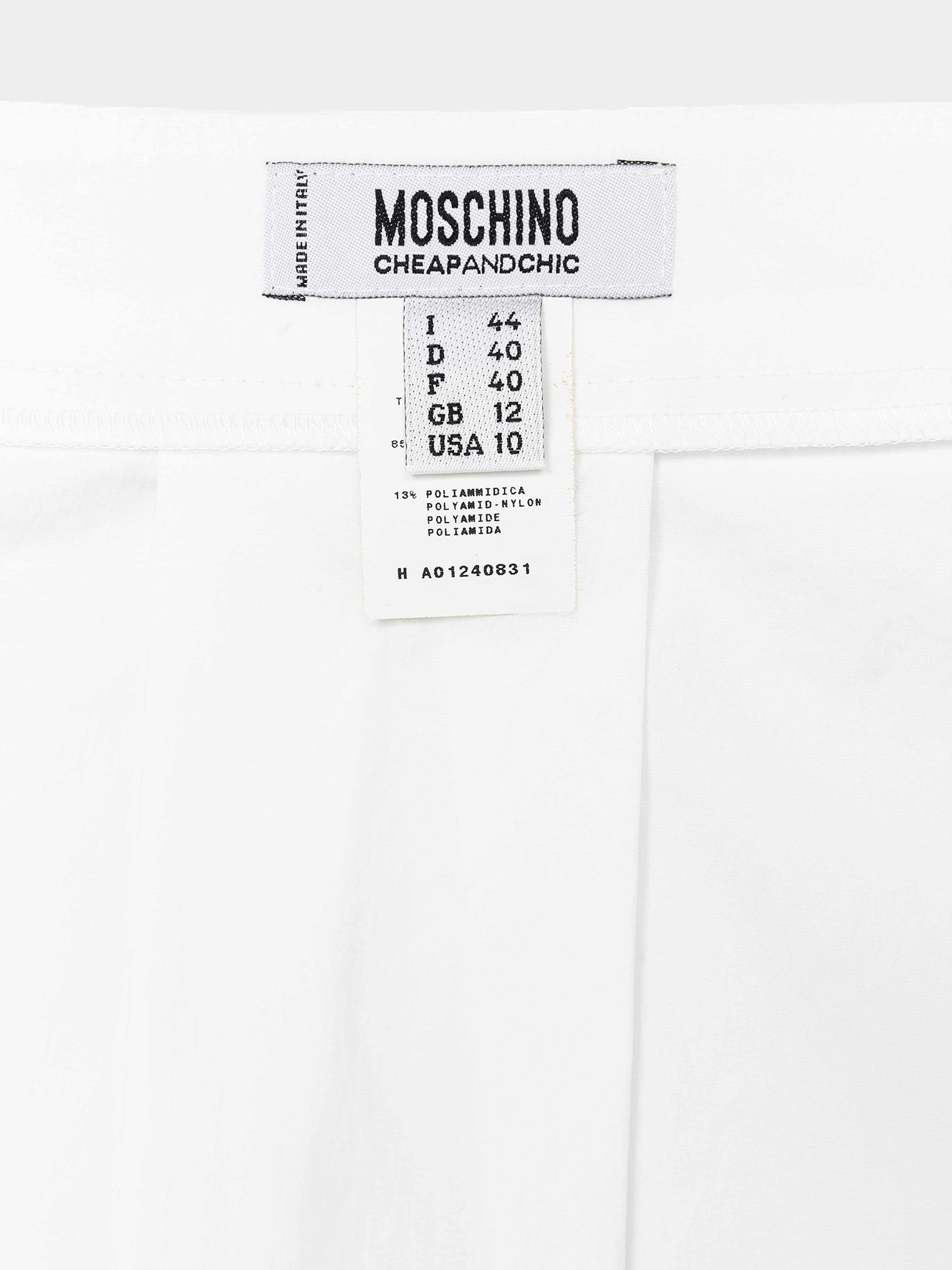Moschino Cheap and Chic 2010s White Spray Paint Skirt