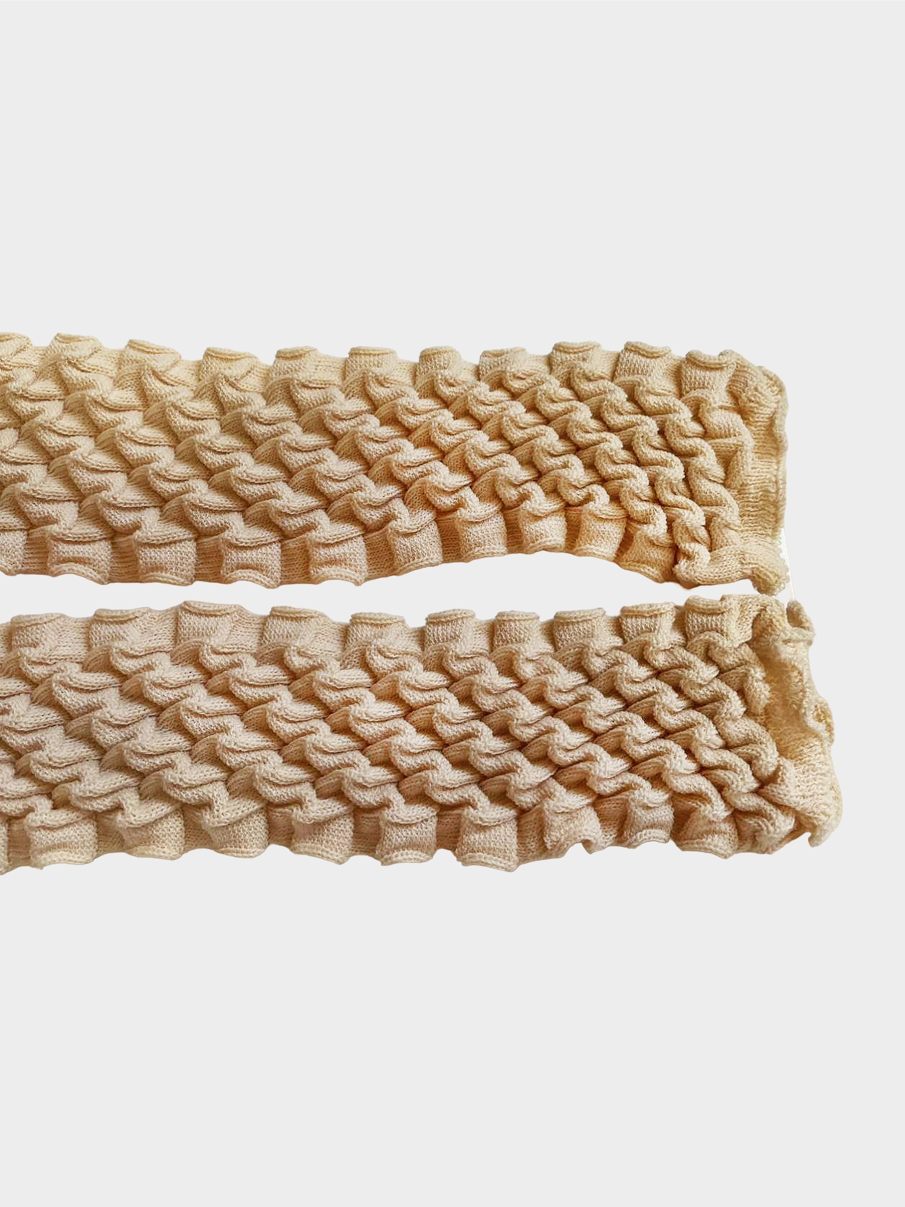 Issey Miyake 2020s Beige Shell Knit Wool Gloves