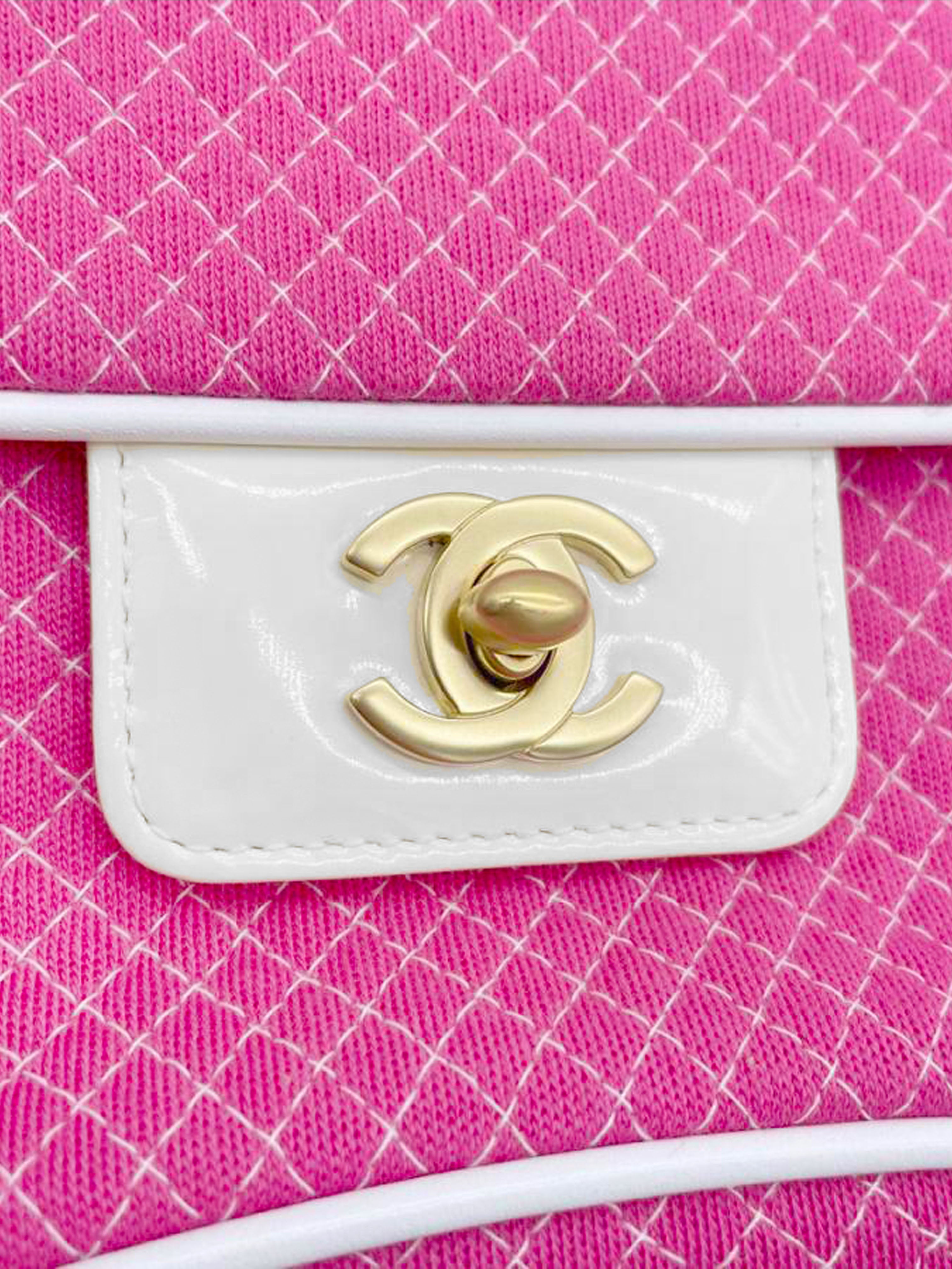 Chanel 2002 Pink Quilted Cotton Flap Bag