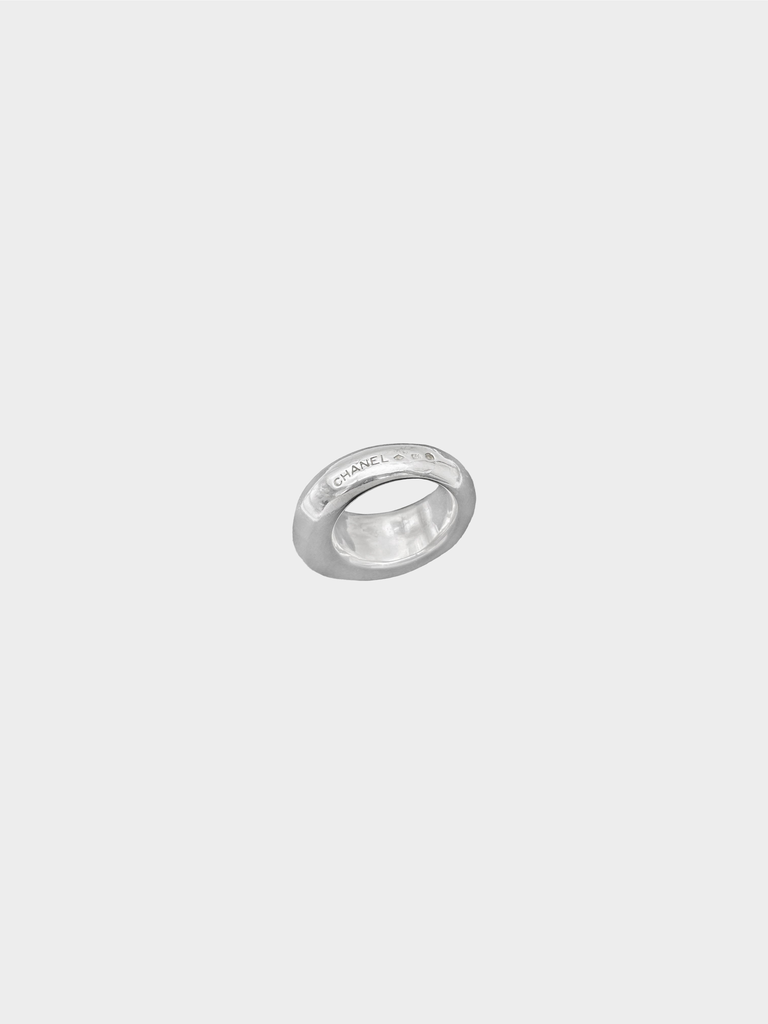 Chanel 1990s Vintage Silver Bulbous Ring