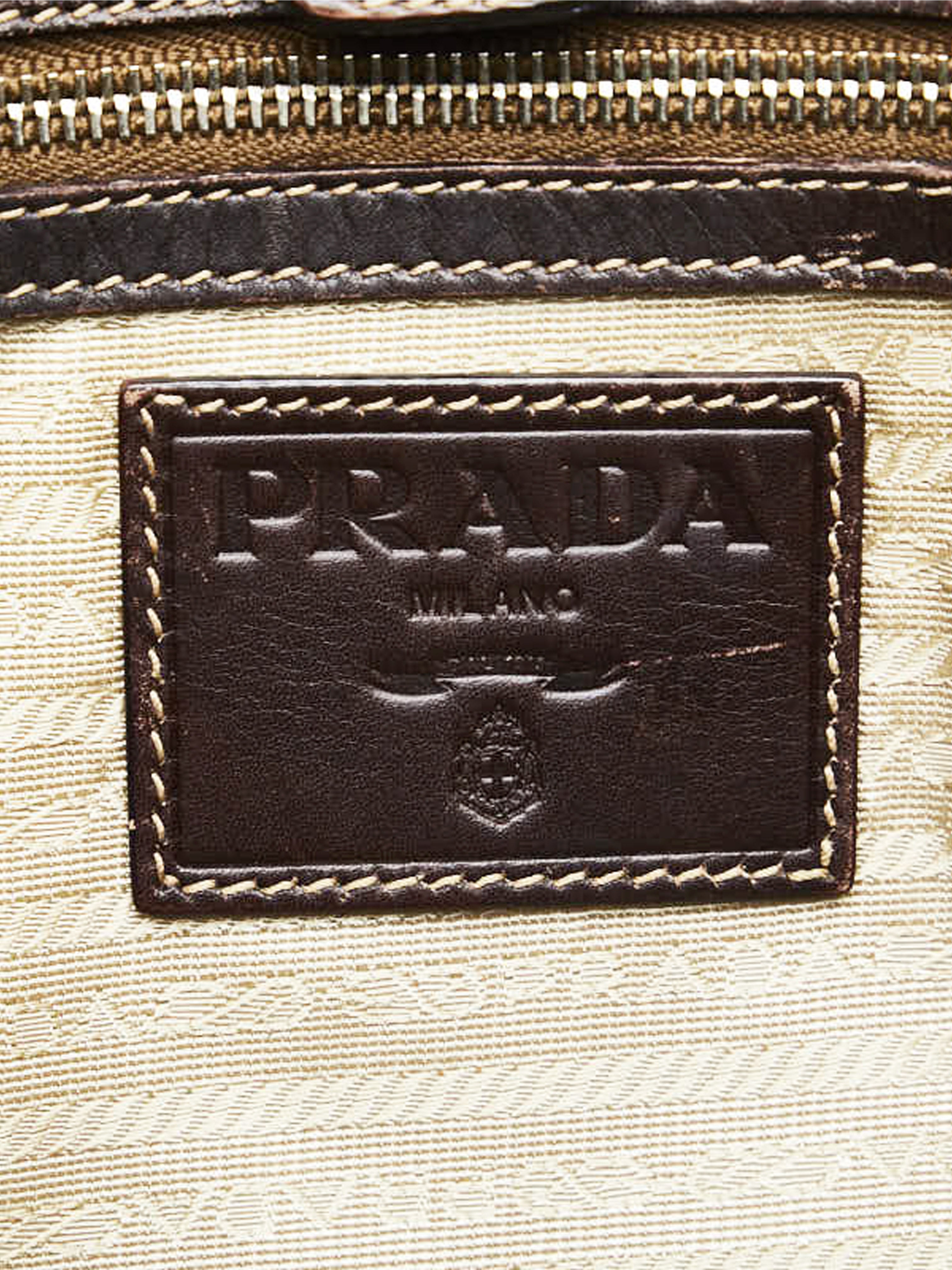 Prada 2000s Canapa Logo Jacquard Canvas Shoulder Bag