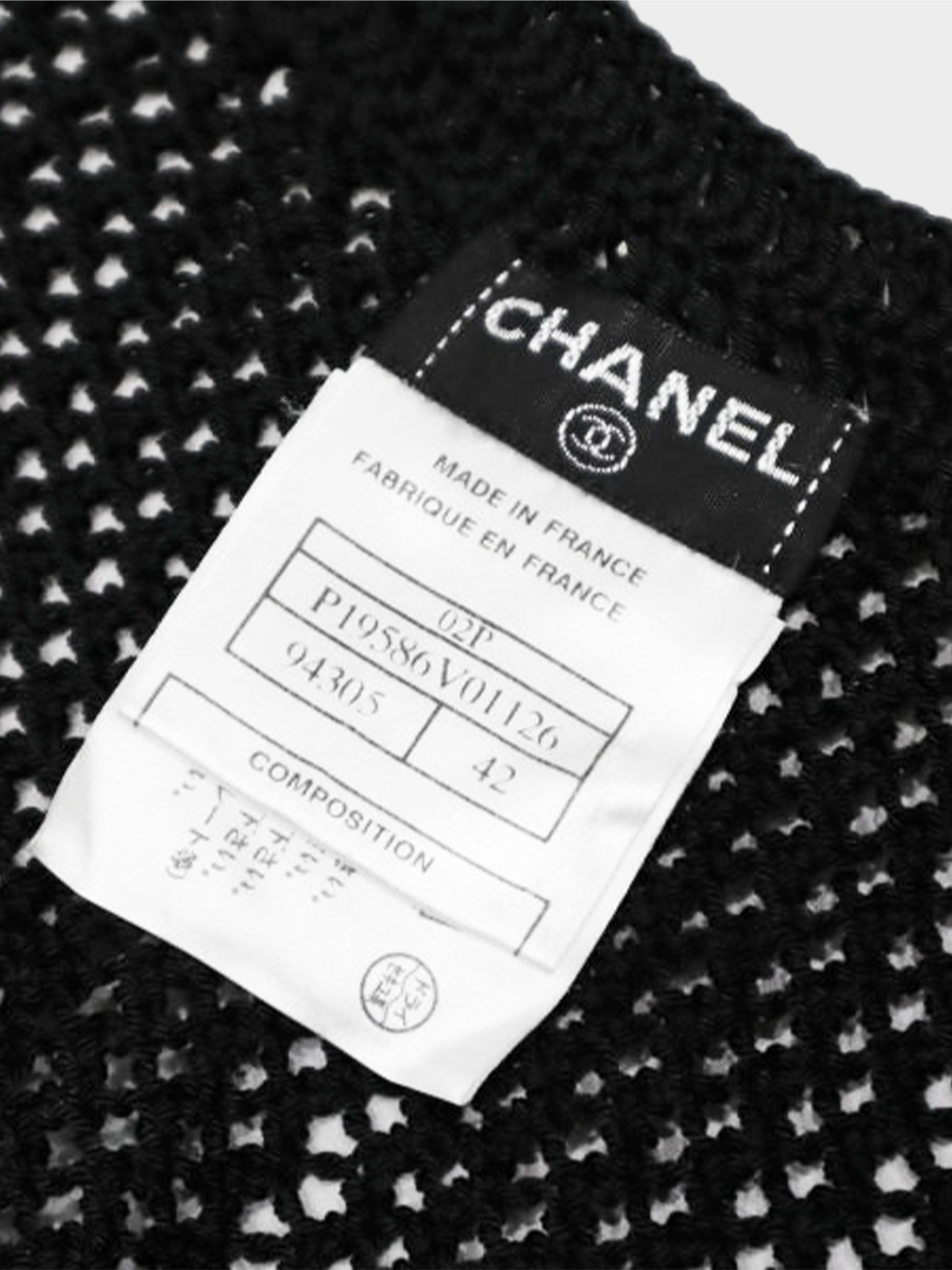 Chanel Spring 2002 Black Beaded Crochet Knit Tank Top