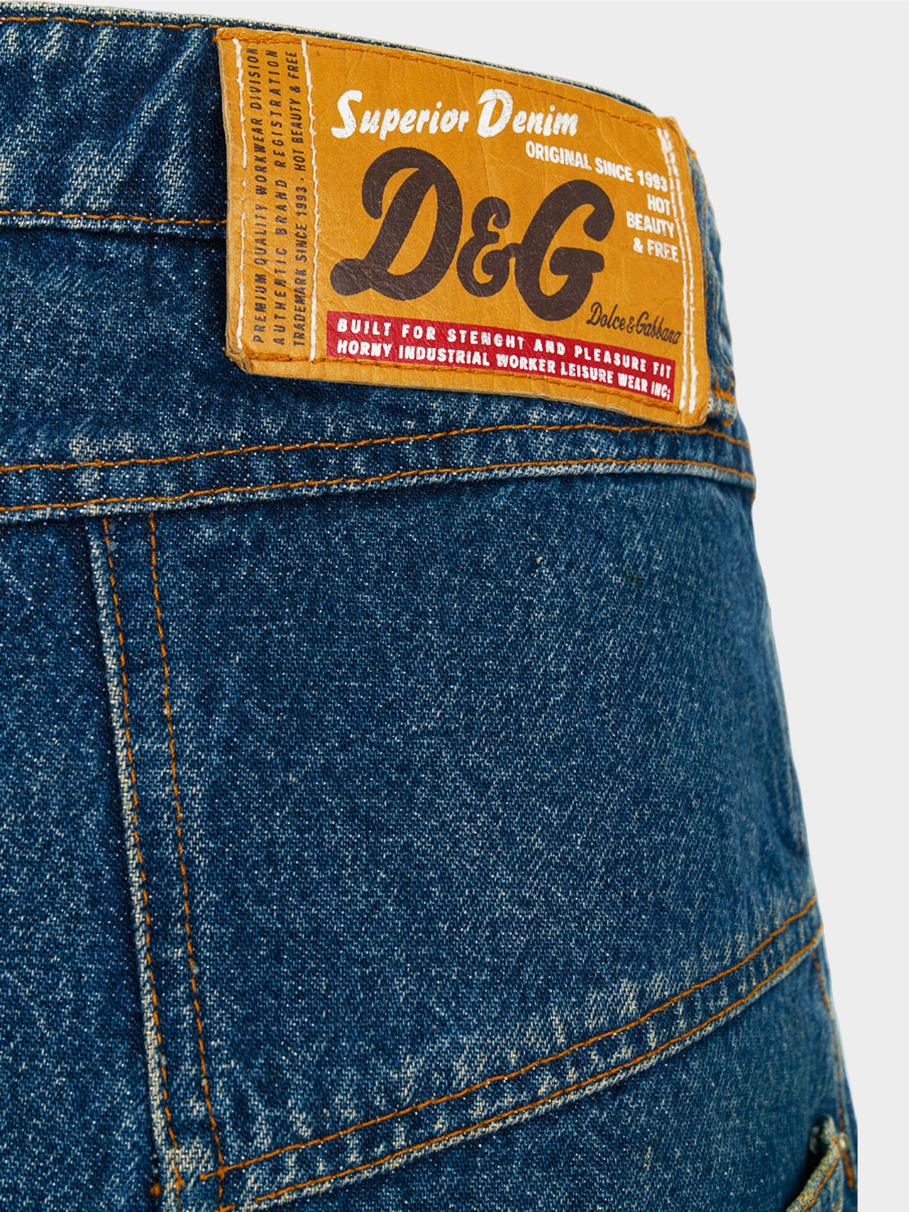 Dolce and Gabbana D&G Spring 2004 Deconstructed Denim Mini Skirt