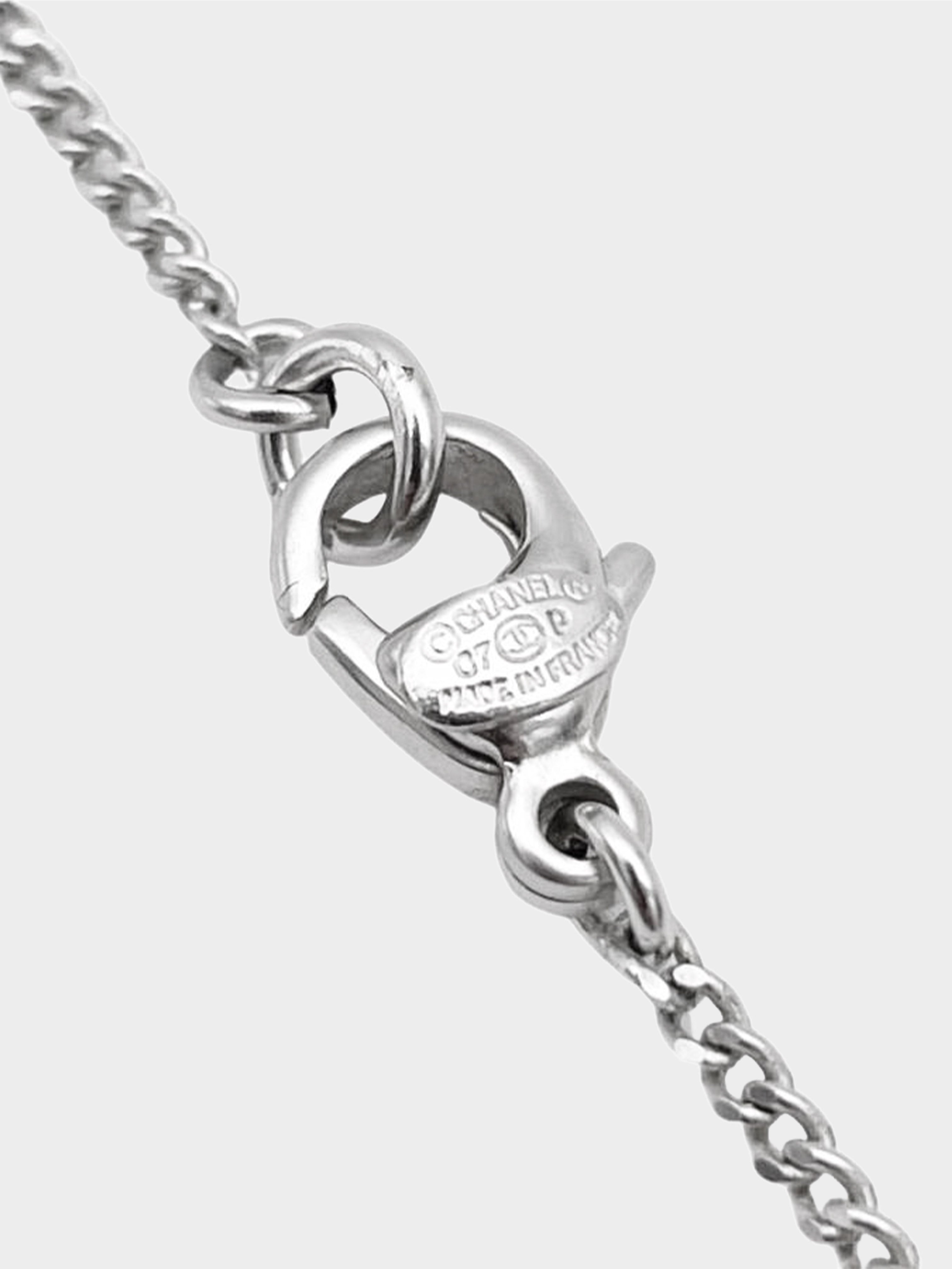 Chanel Spring 2007 Silver Studded CC Pendant Necklace