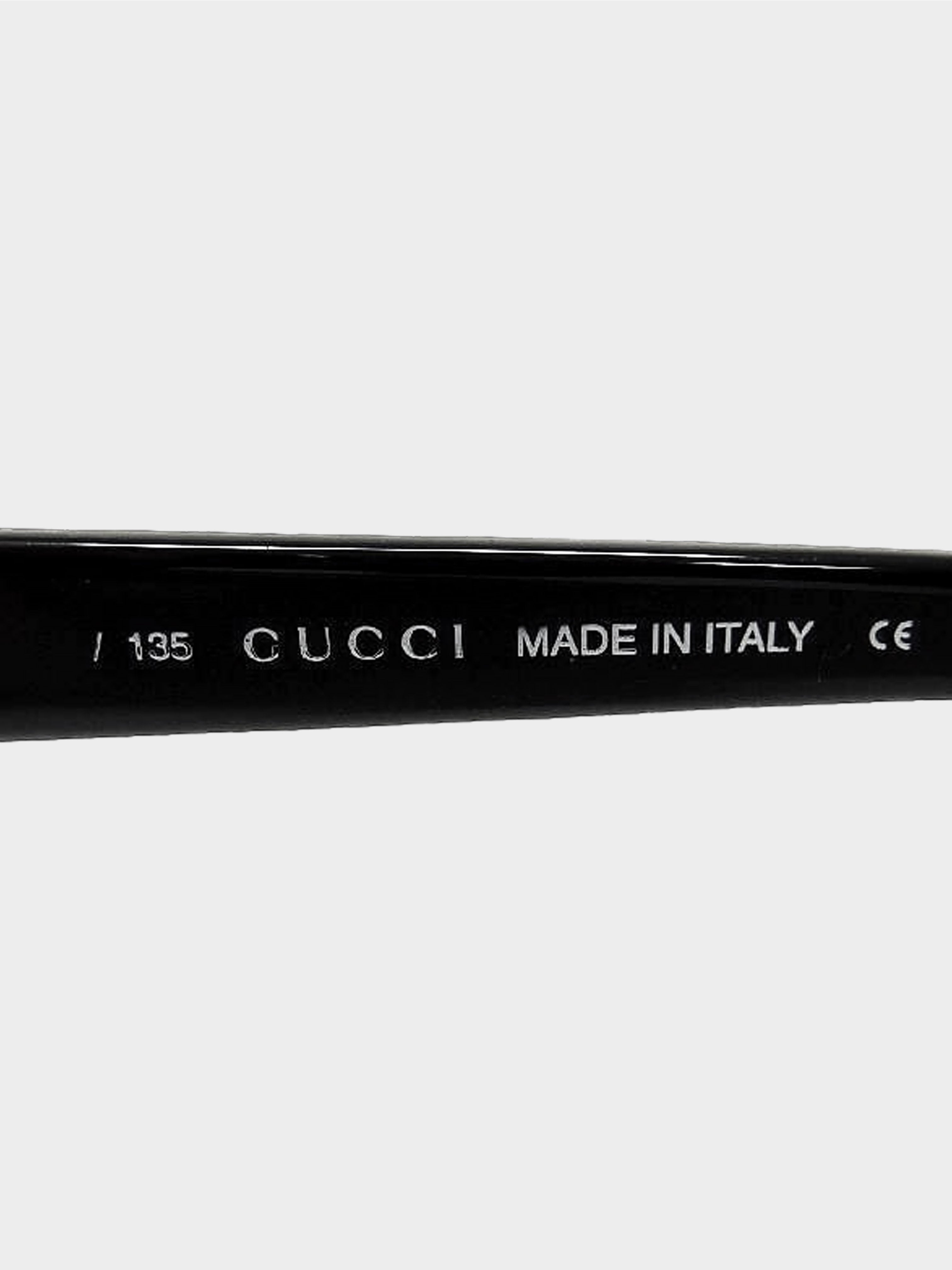Gucci 1990s Black Small Oval Sunglasses