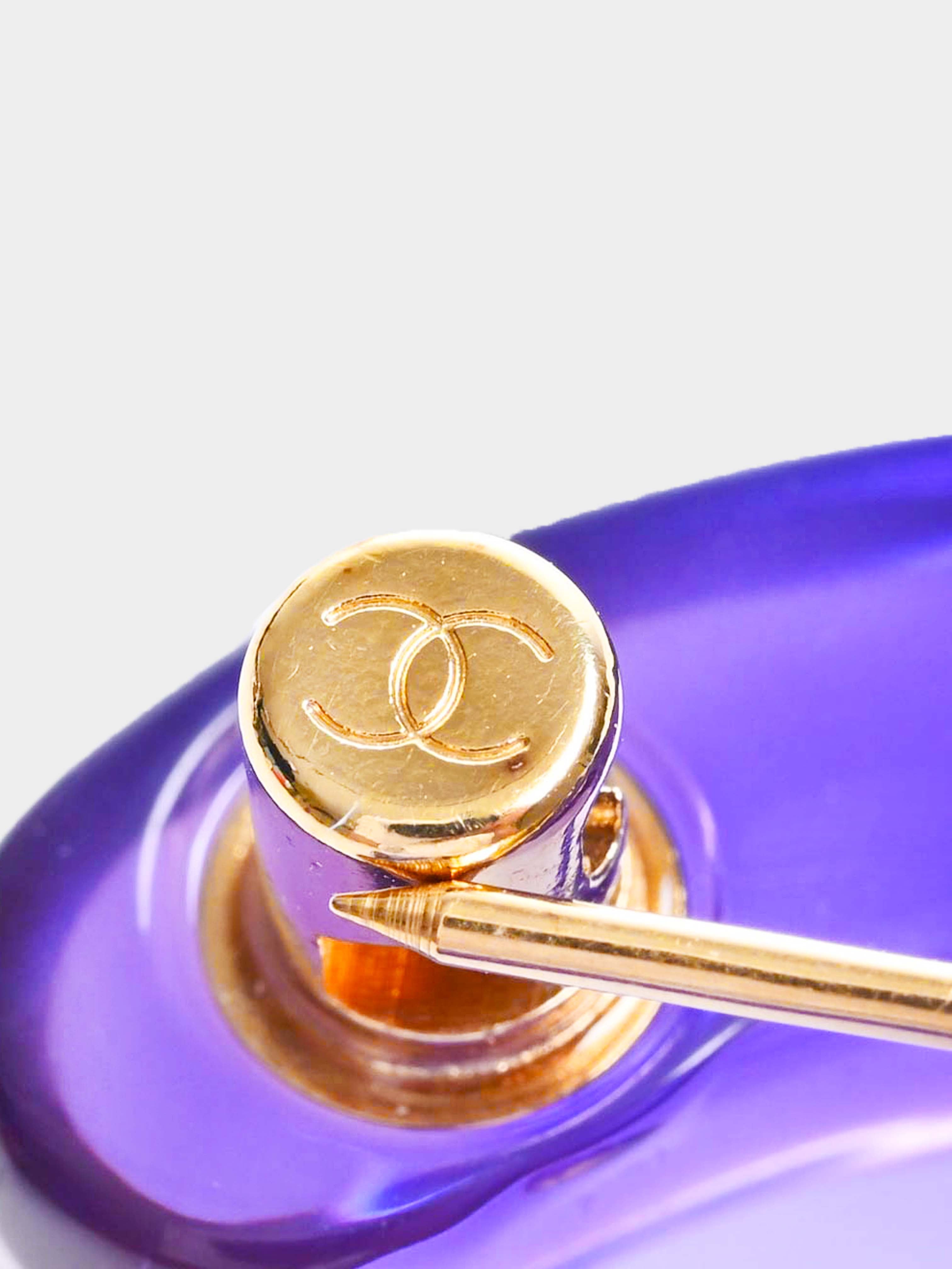 Chanel 2022 Purple CC Resin Brooch