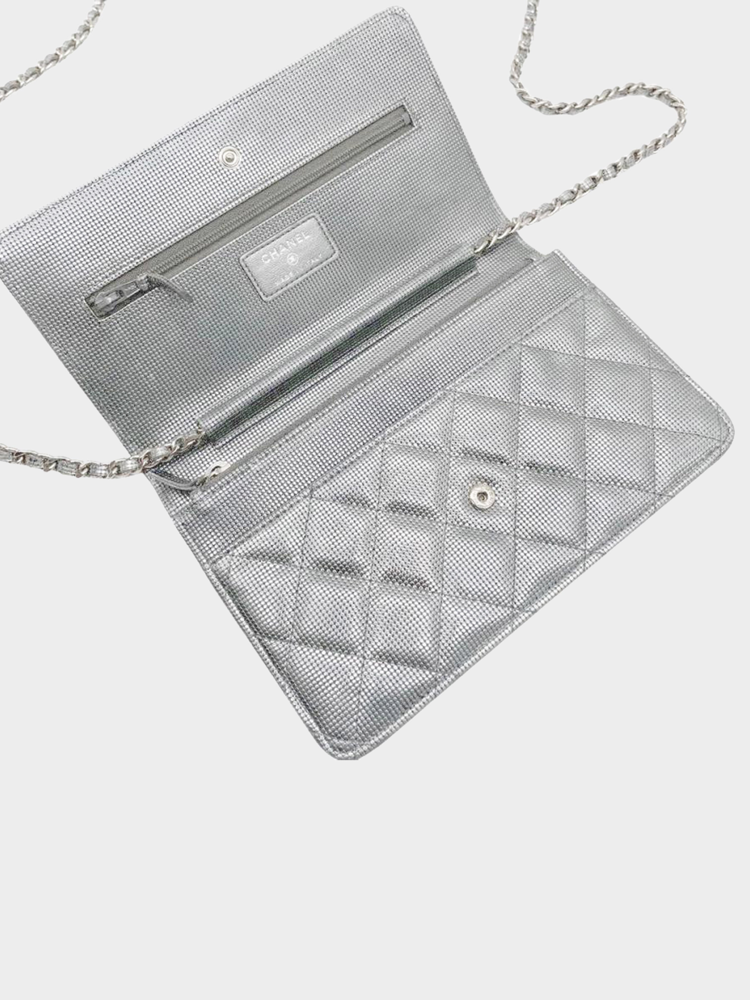 Chanel 2015-2016 Silver Wallet on a Chain