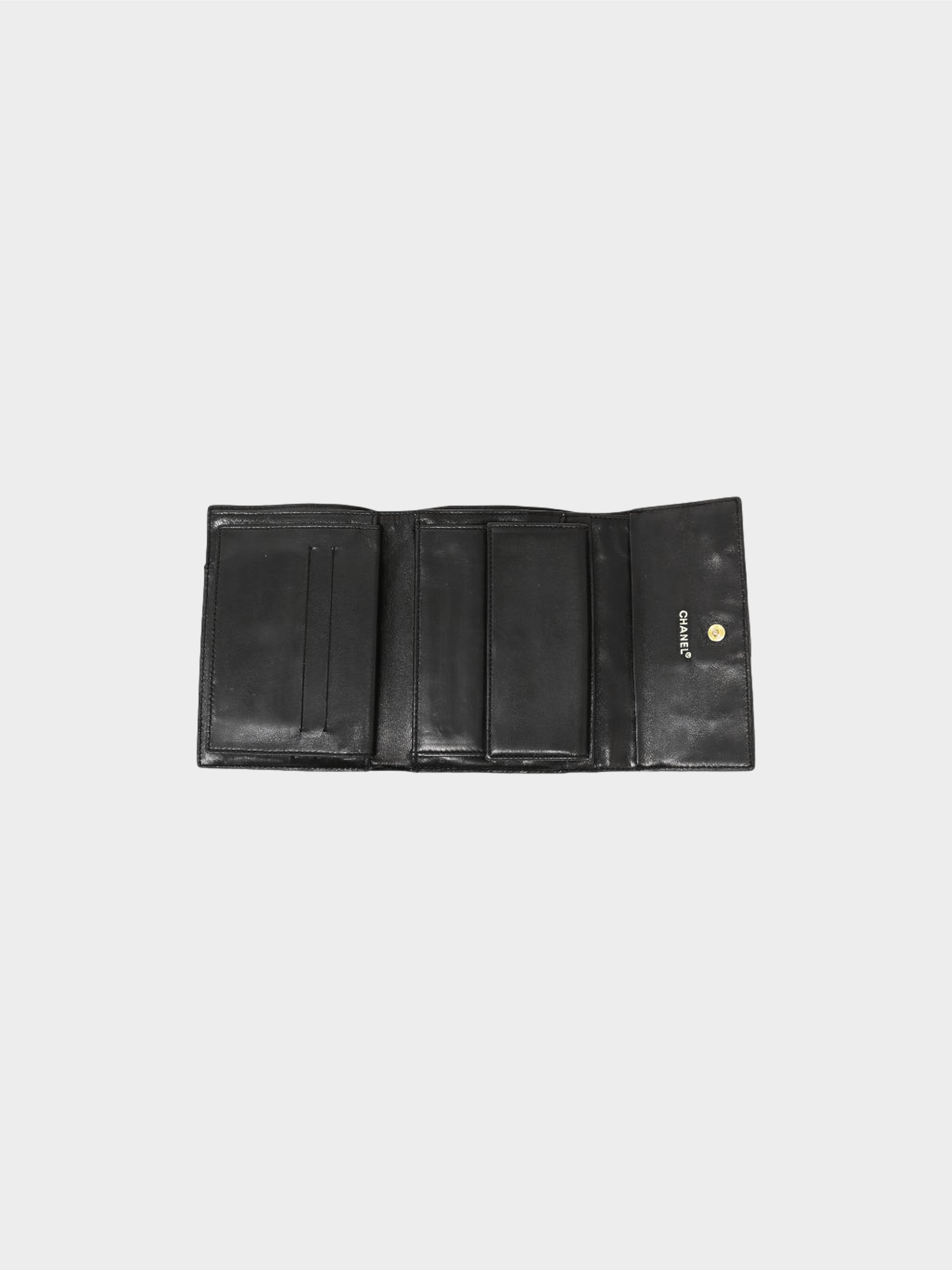 Chanel 2001-2002 Black Chocolate Bar Lambskin Wallet