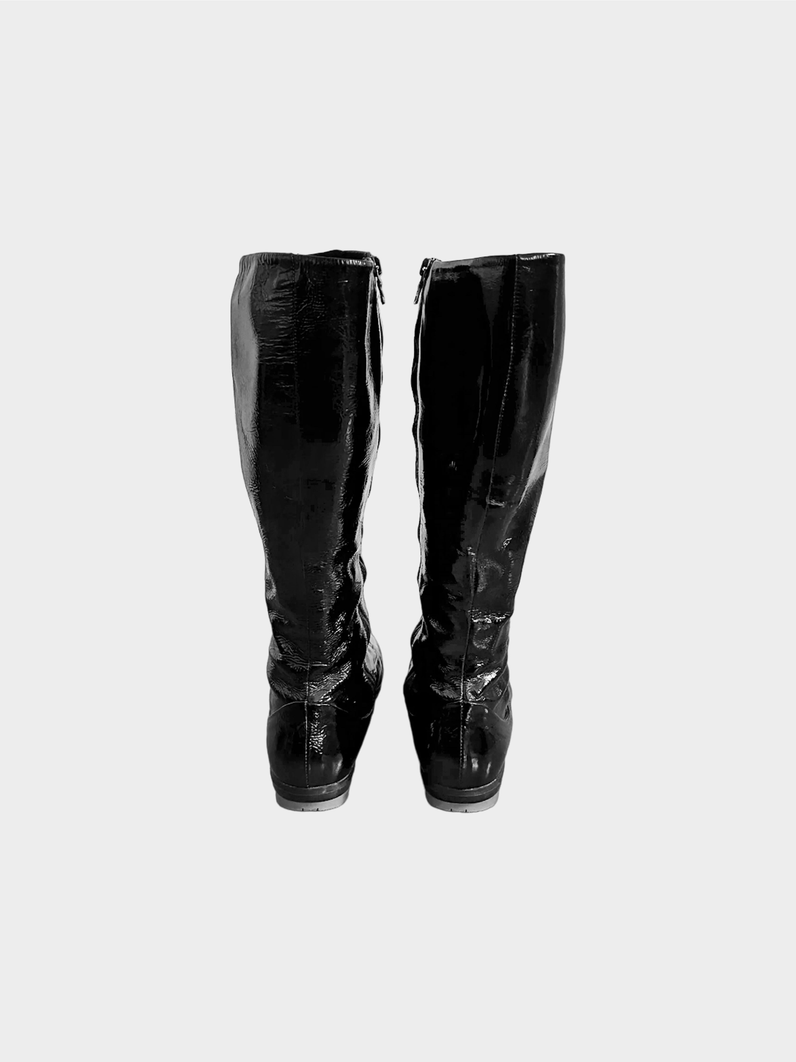 Prada Sport 1990s Patent Leather High Boots · INTO