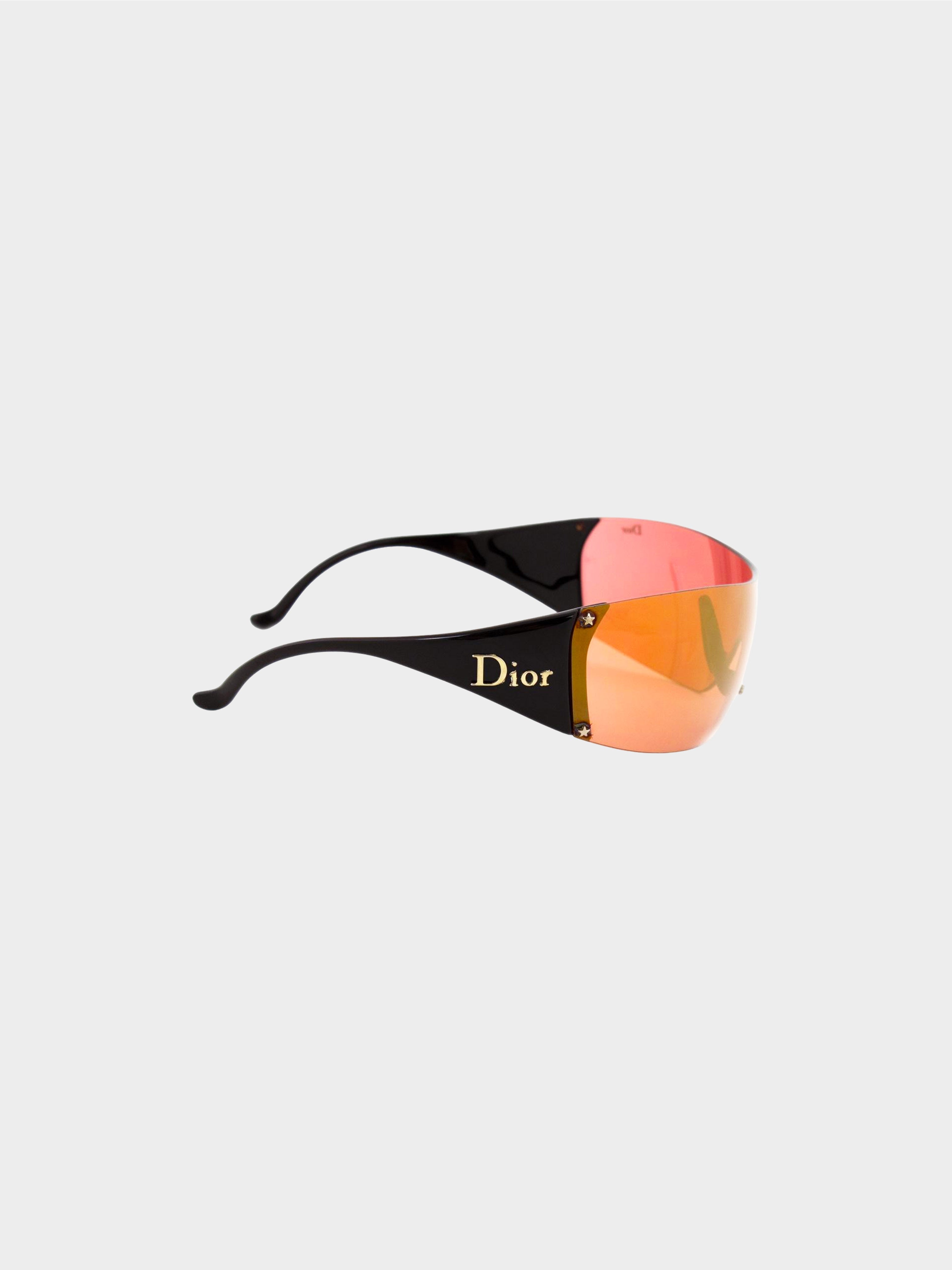 Christian Dior 2000s Pink and Black Ski 5 Sunglasses