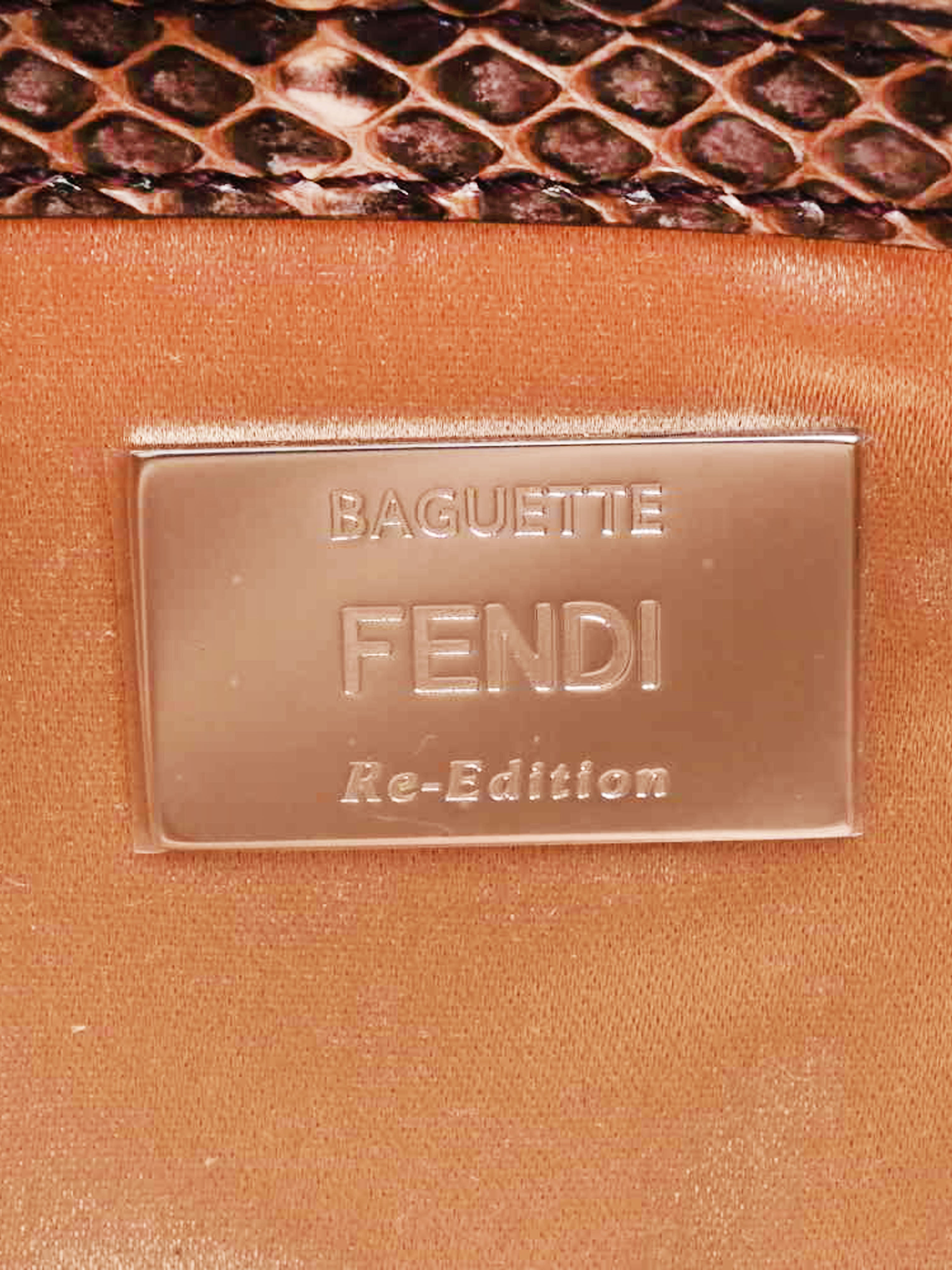 Fendi 2022 Re-Edition Zucca Crystal Beaded Baguette