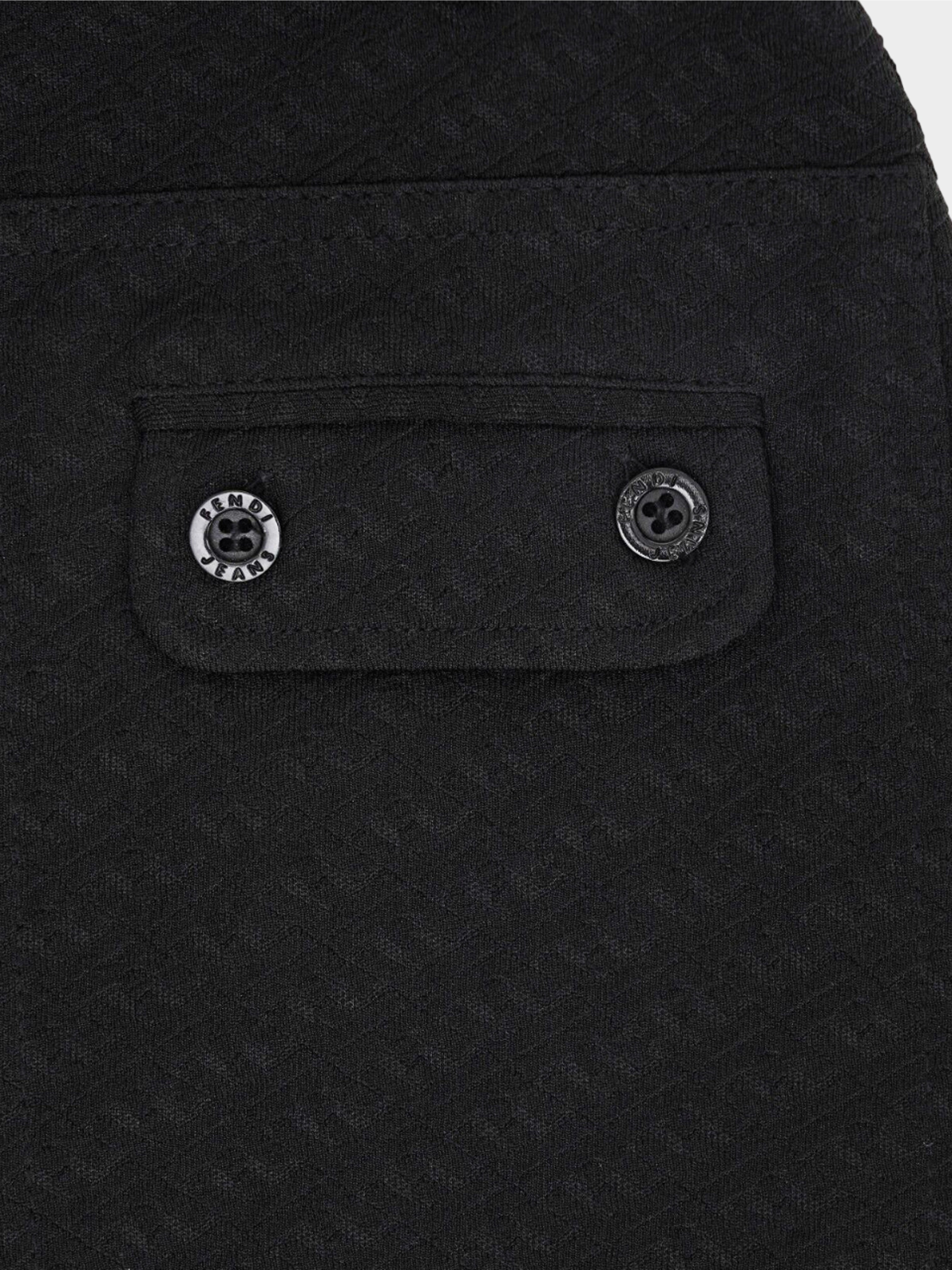 Fendi Jeans 1990s Black Zucca Pattern Maxi Skirt