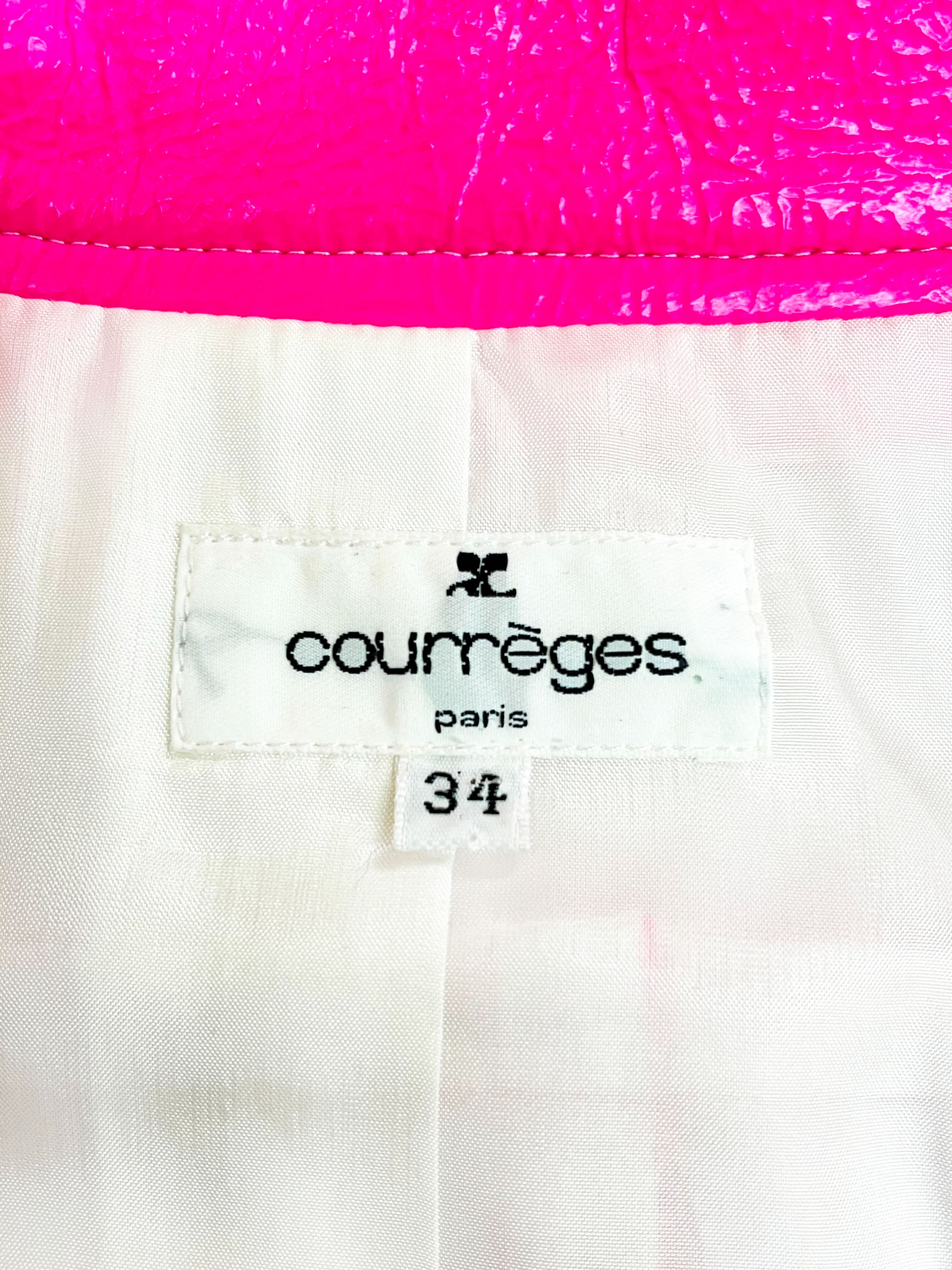Courrèges 1960s Hot Pink Vinyl Cropped Jacket