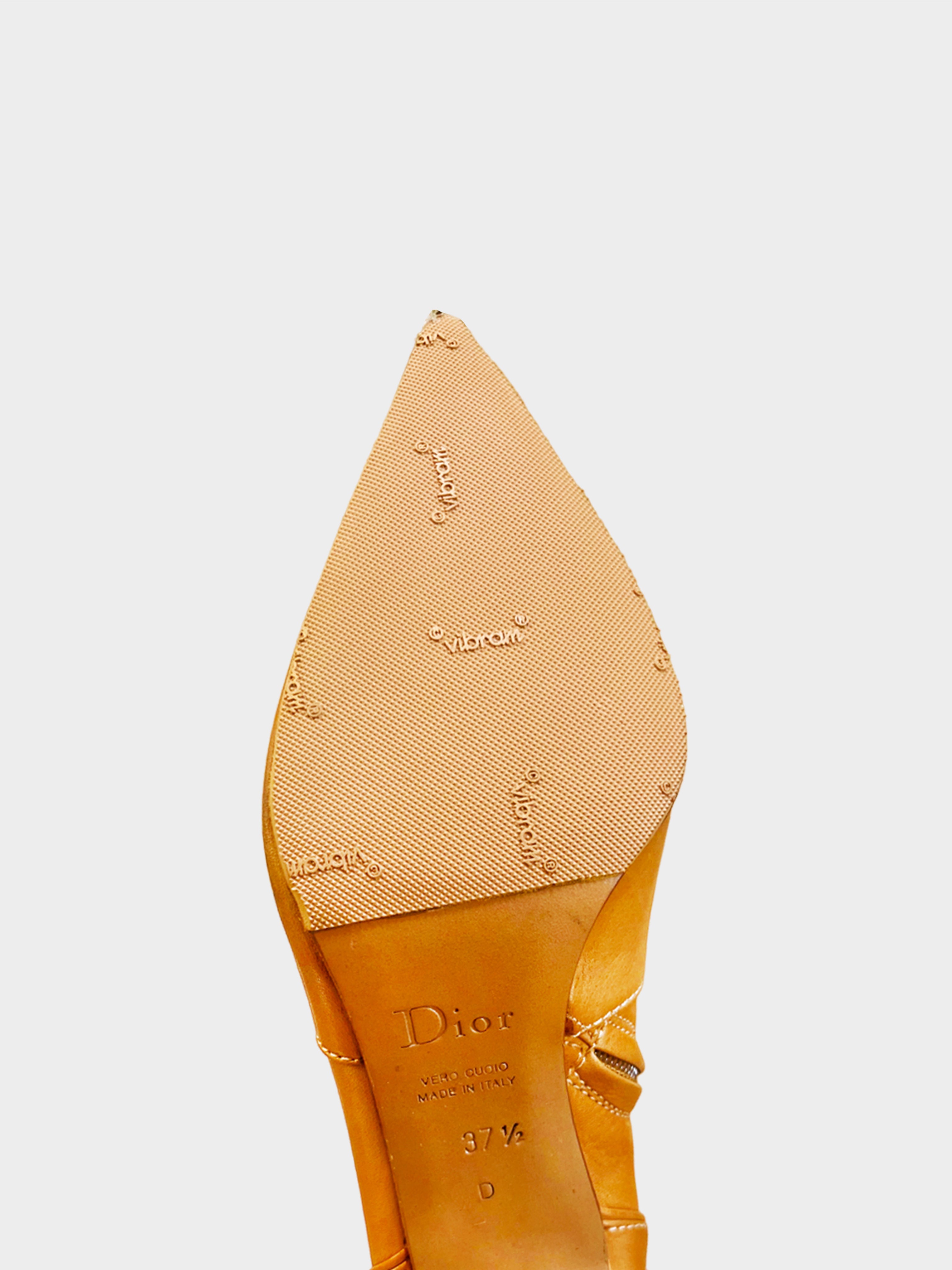 Christian Dior 2000s Gold Hardware Logo Boots