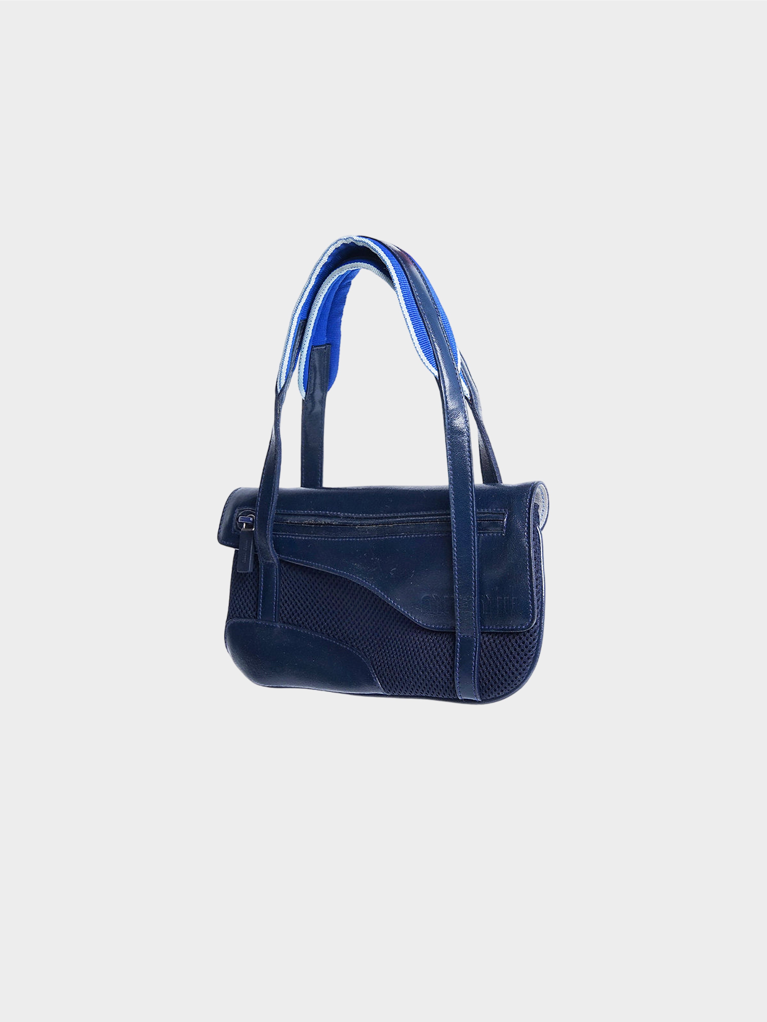 Miu Miu SS 2000 Navy Mini Mesh Leather Bag