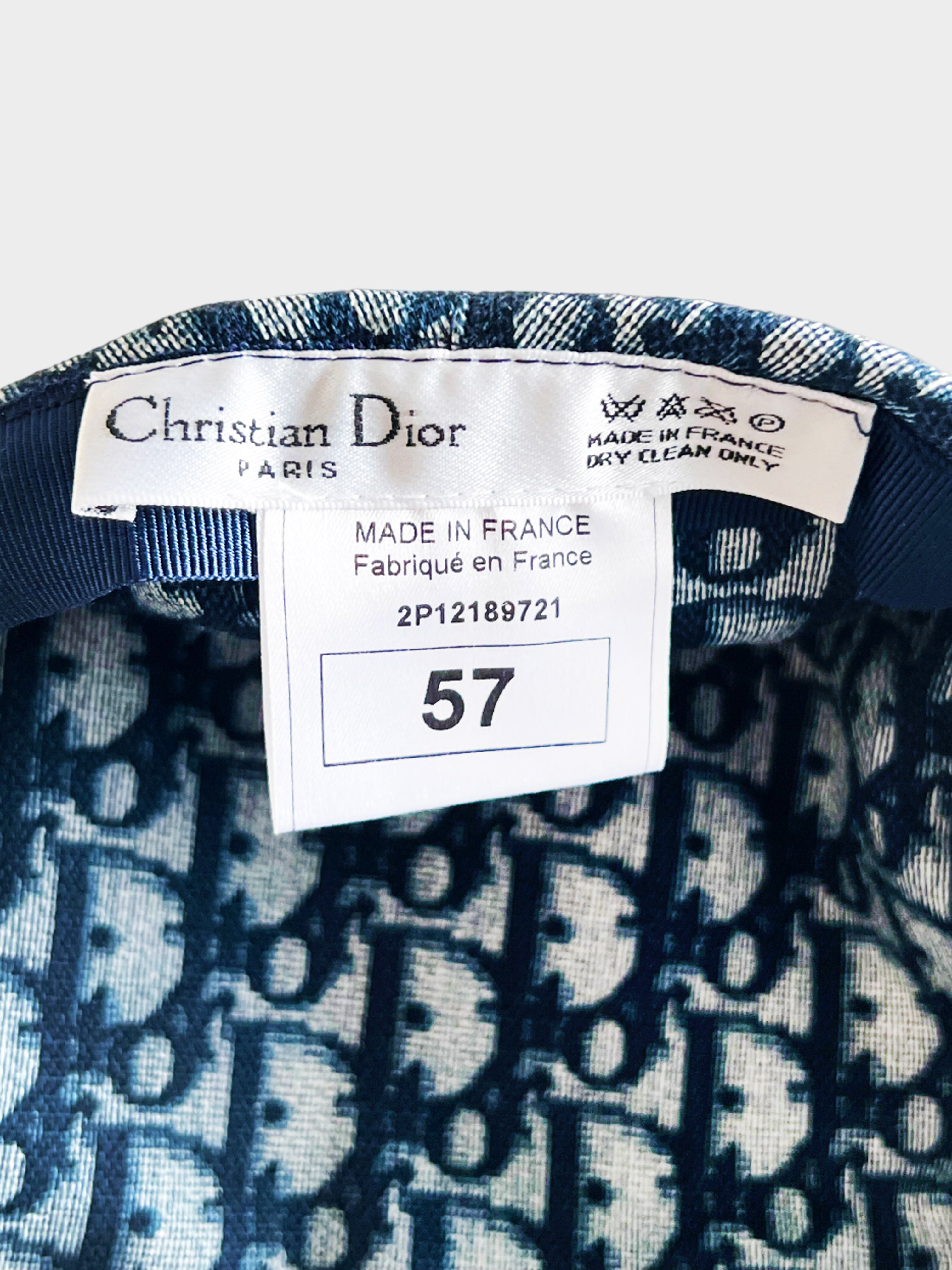 Christian Dior 2000s Navy Blue Diorissimo Casket Hat