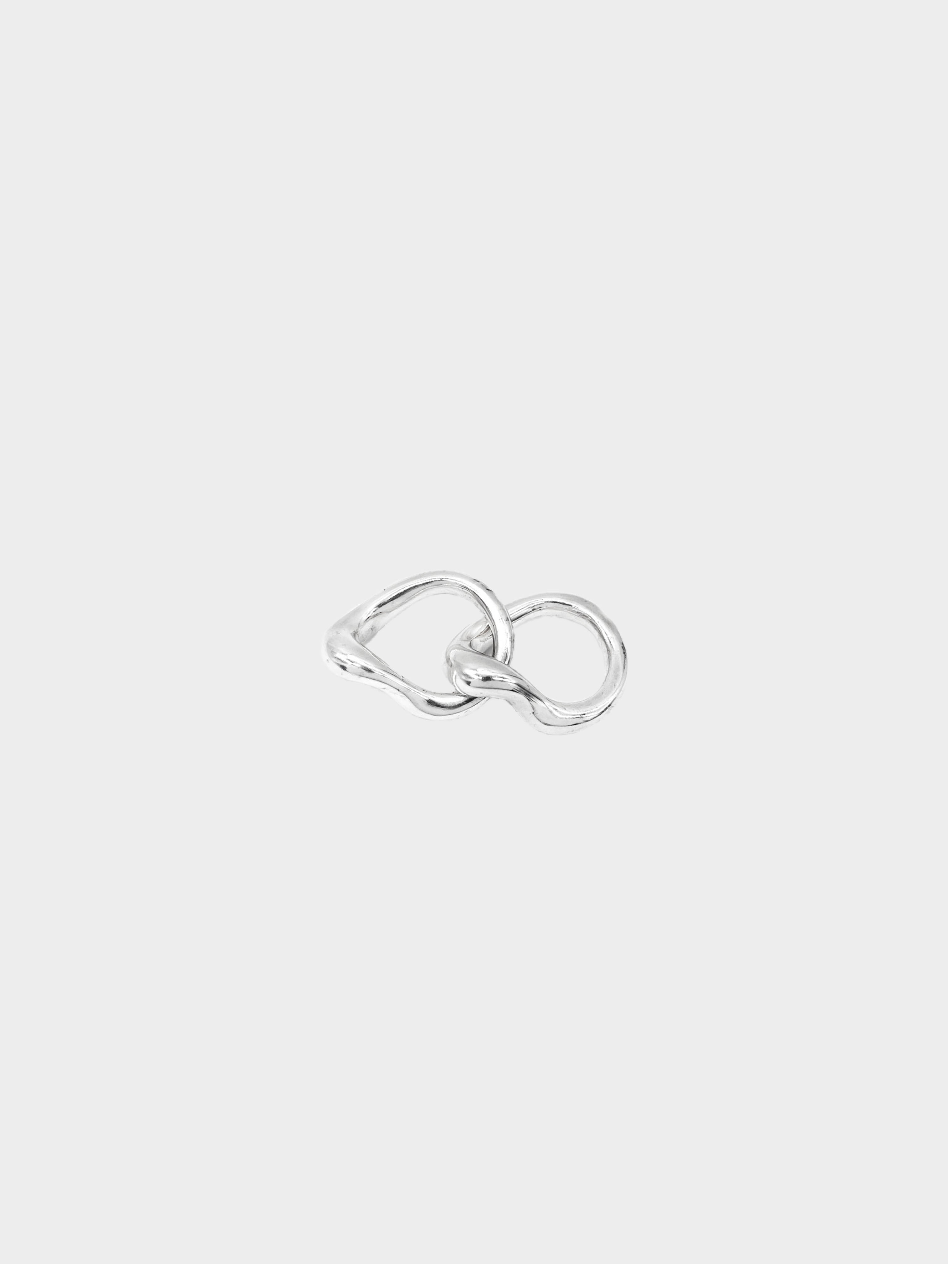 Chanel 1990s Silver Interlocking Puzzle Ring