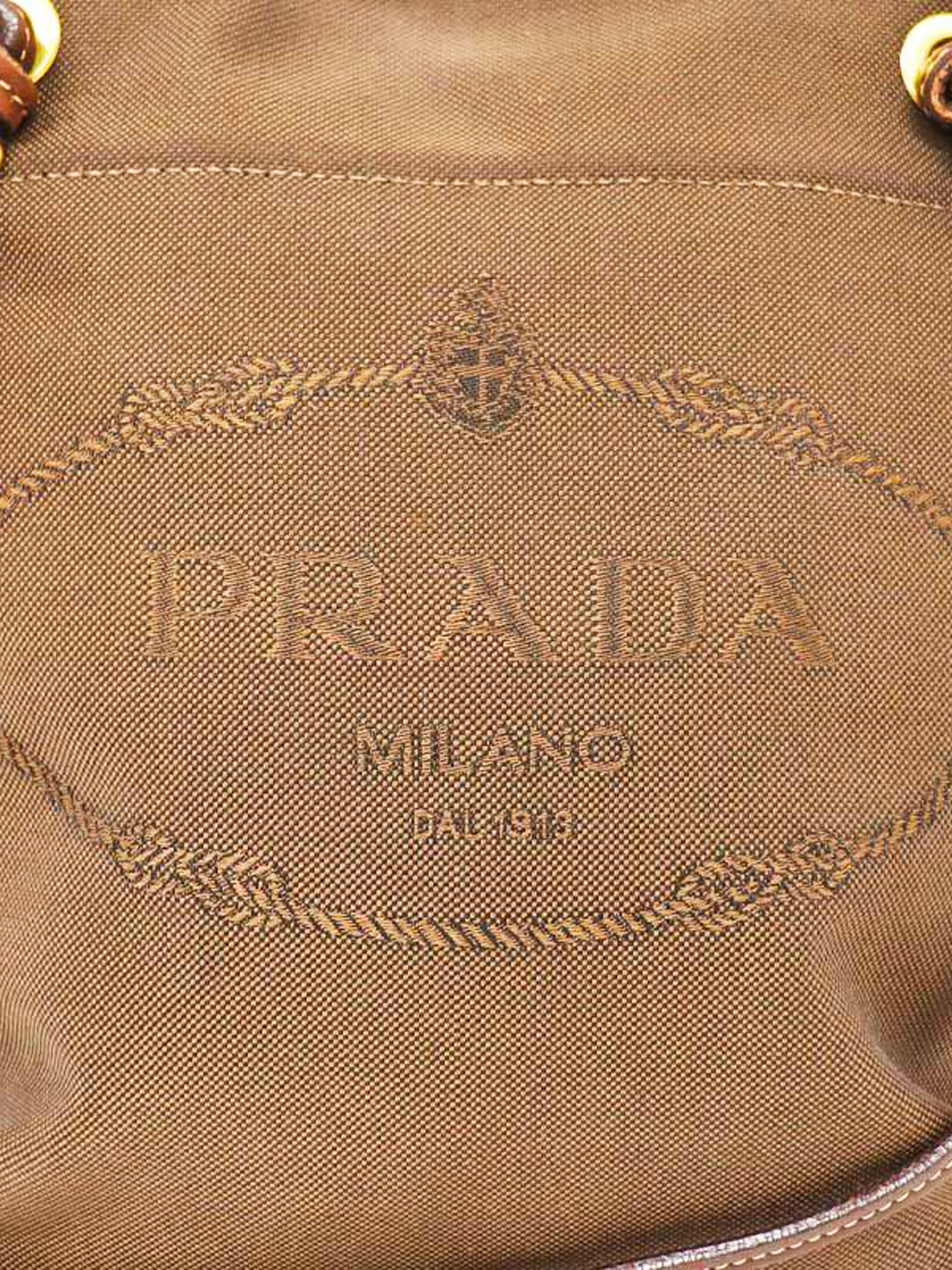 Prada Brown Canapa Canvas Crossbody Bag