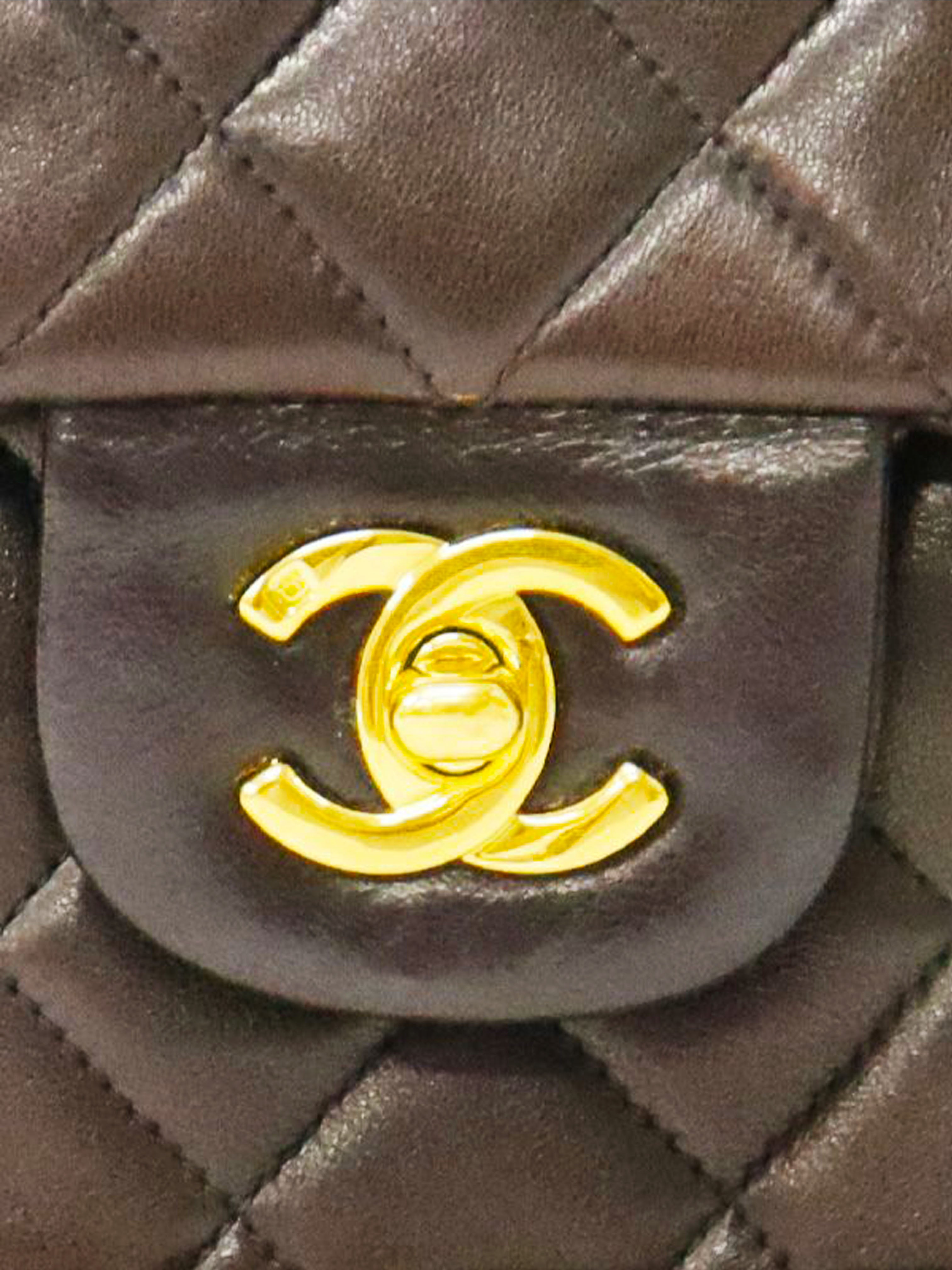 Chanel 1995-1996 Brown Matelasse Flap Turn Lock Shoulder Bag · INTO