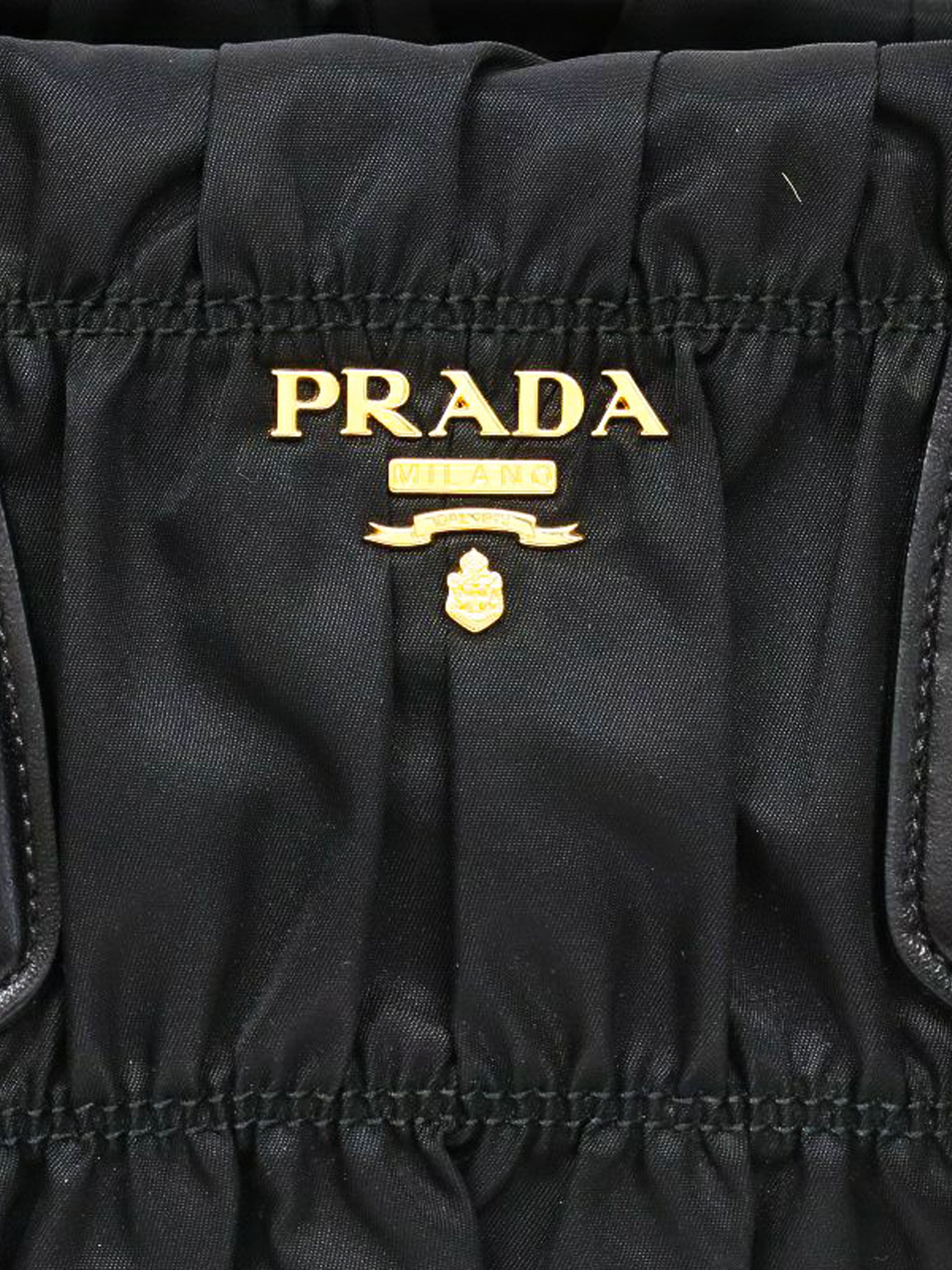 Prada 2000s Black Gaufre Tessuto Nylon 2-Way Bag