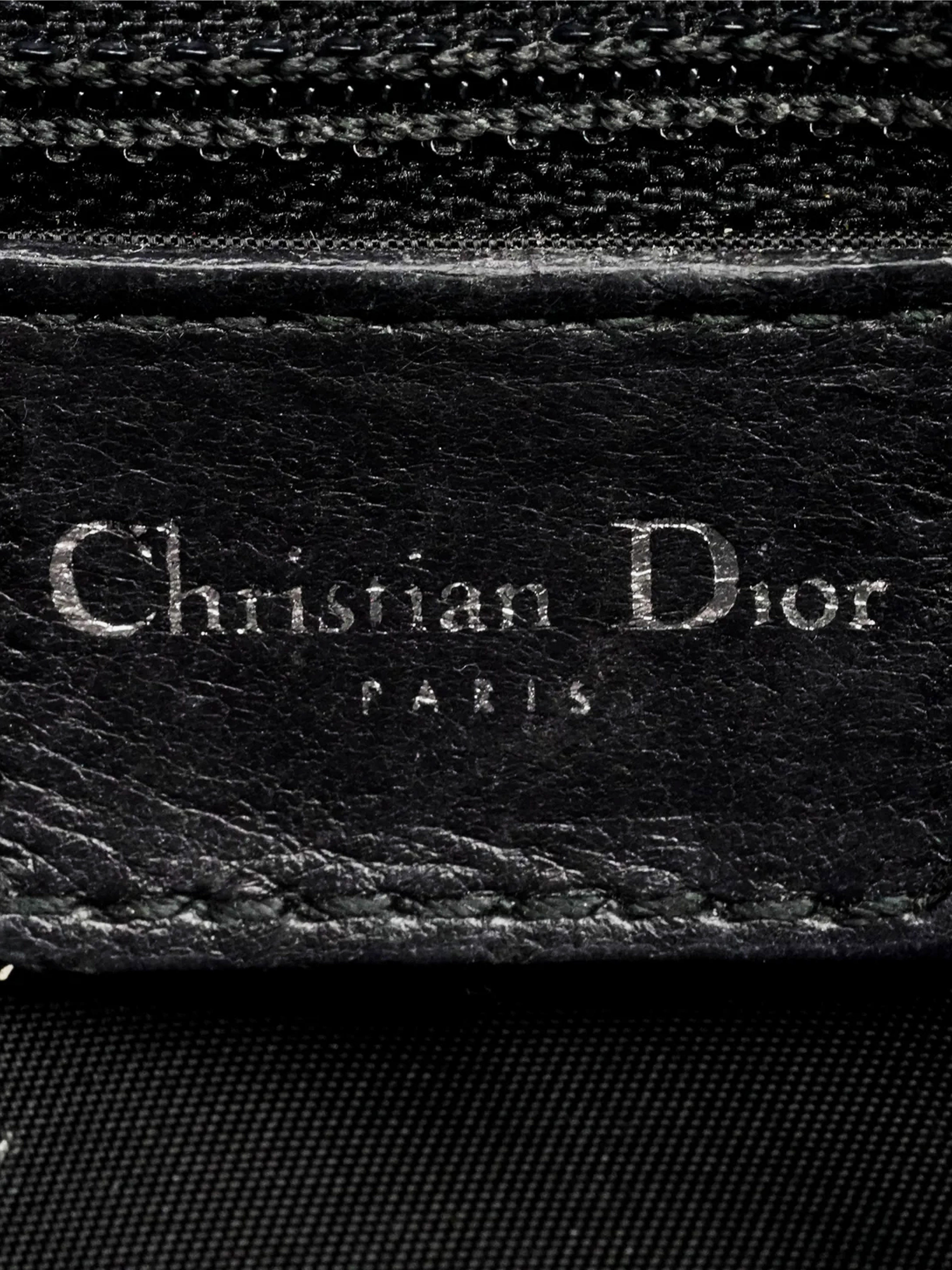 Christian Dior SS 2001 Black and Red Leather Petit Cadillac Saddle Bag