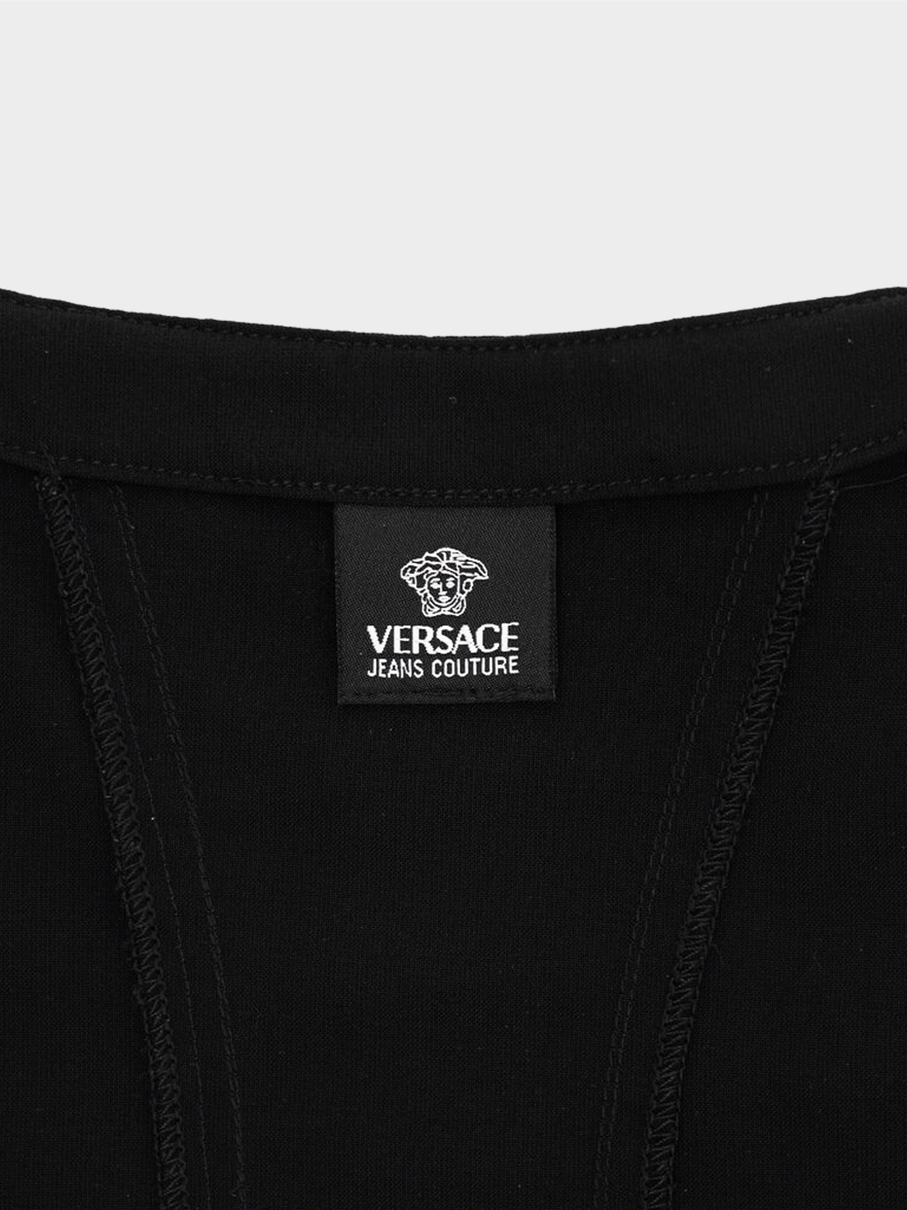 Versace 2000s Jeans Couture Black Bondage Mini Dress