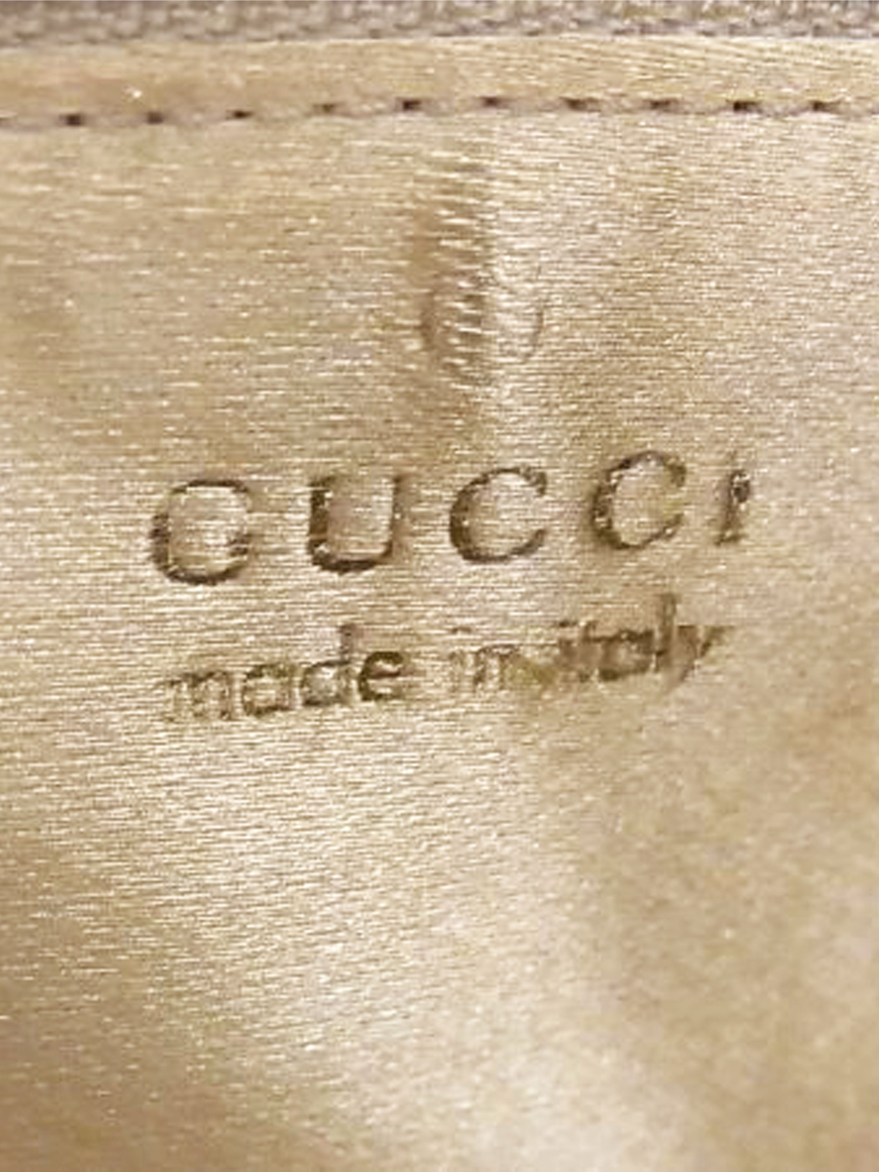 Gucci 2000s Rare Beige Satin Monogram Jackie Handbag