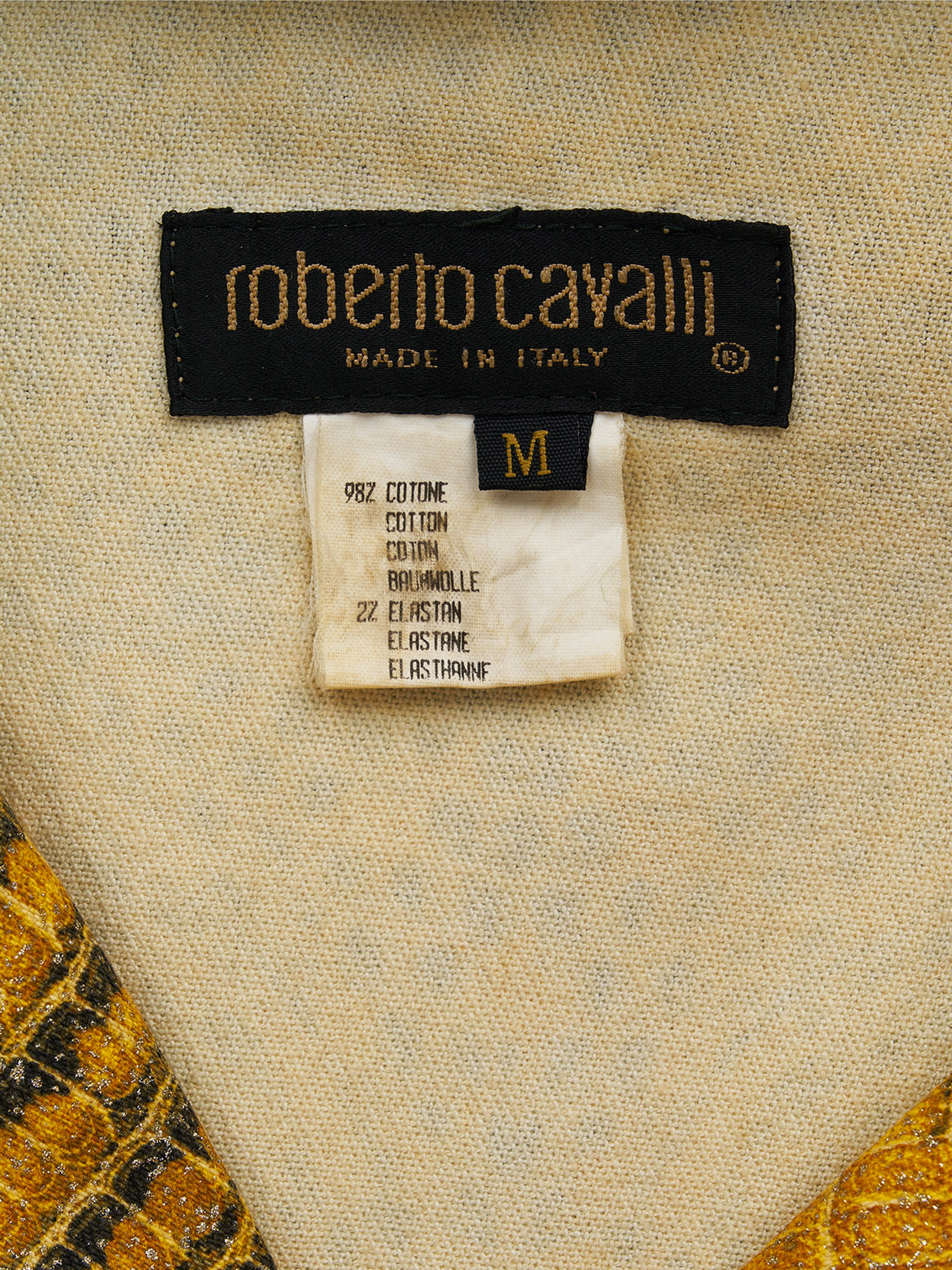 Roberto Cavalli 2000s Snakeskin Denim Jacket with Fur Collar