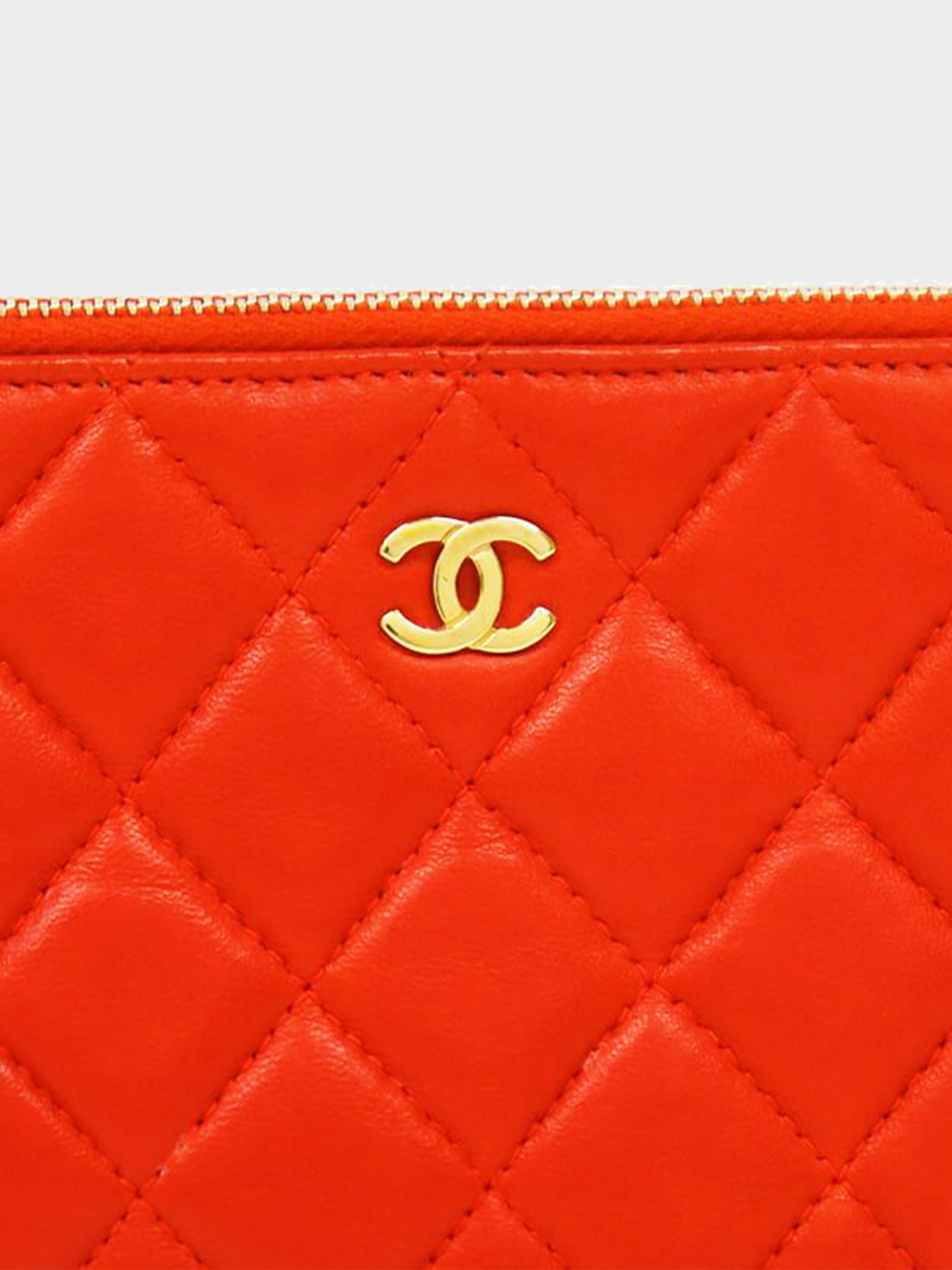 Chanel Late 2010s Red Double Zip Wallet-on-Chain · INTO