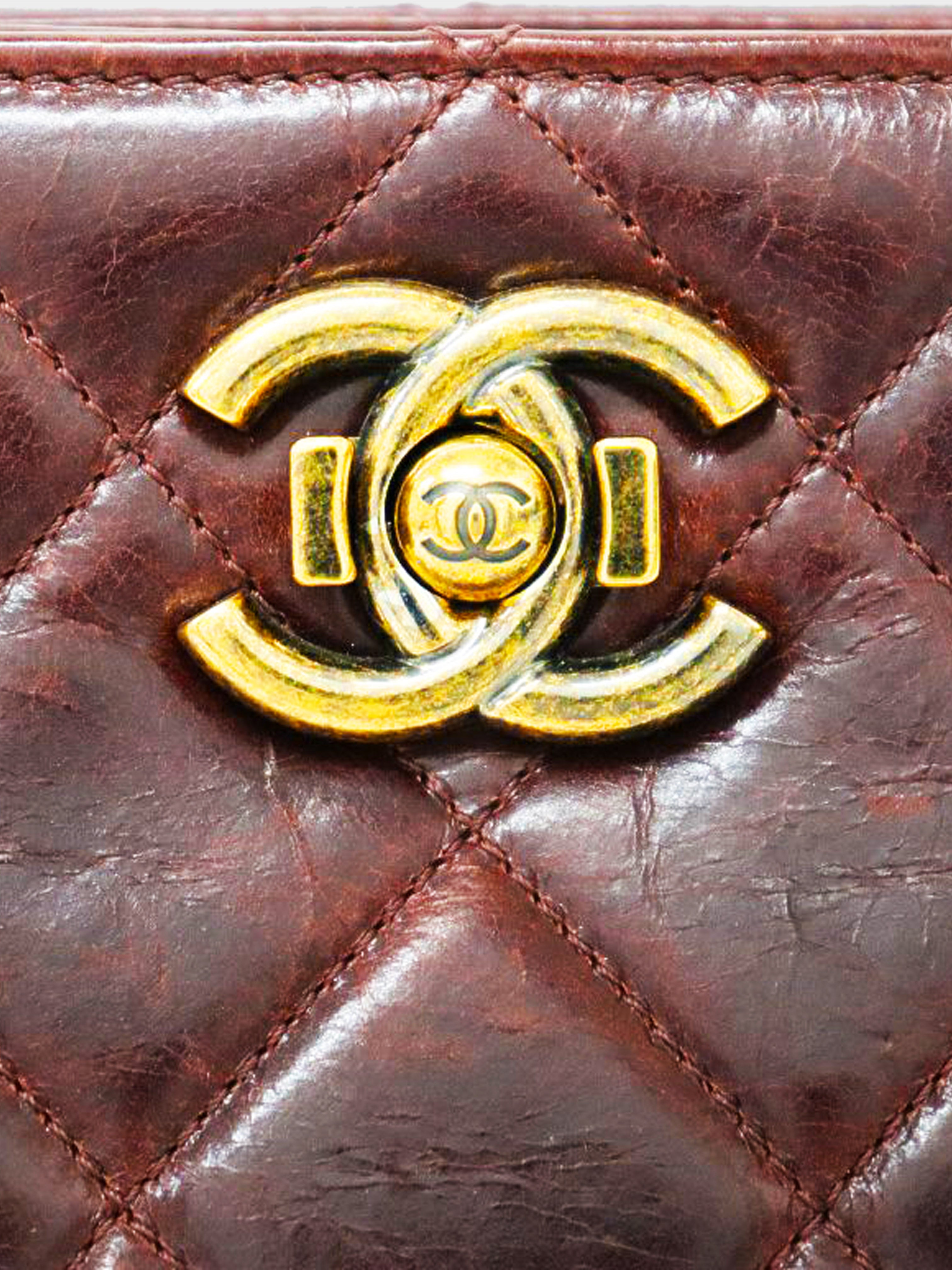 Chanel 2014 Bordeaux CC Turn Lock Chain Tote Bag