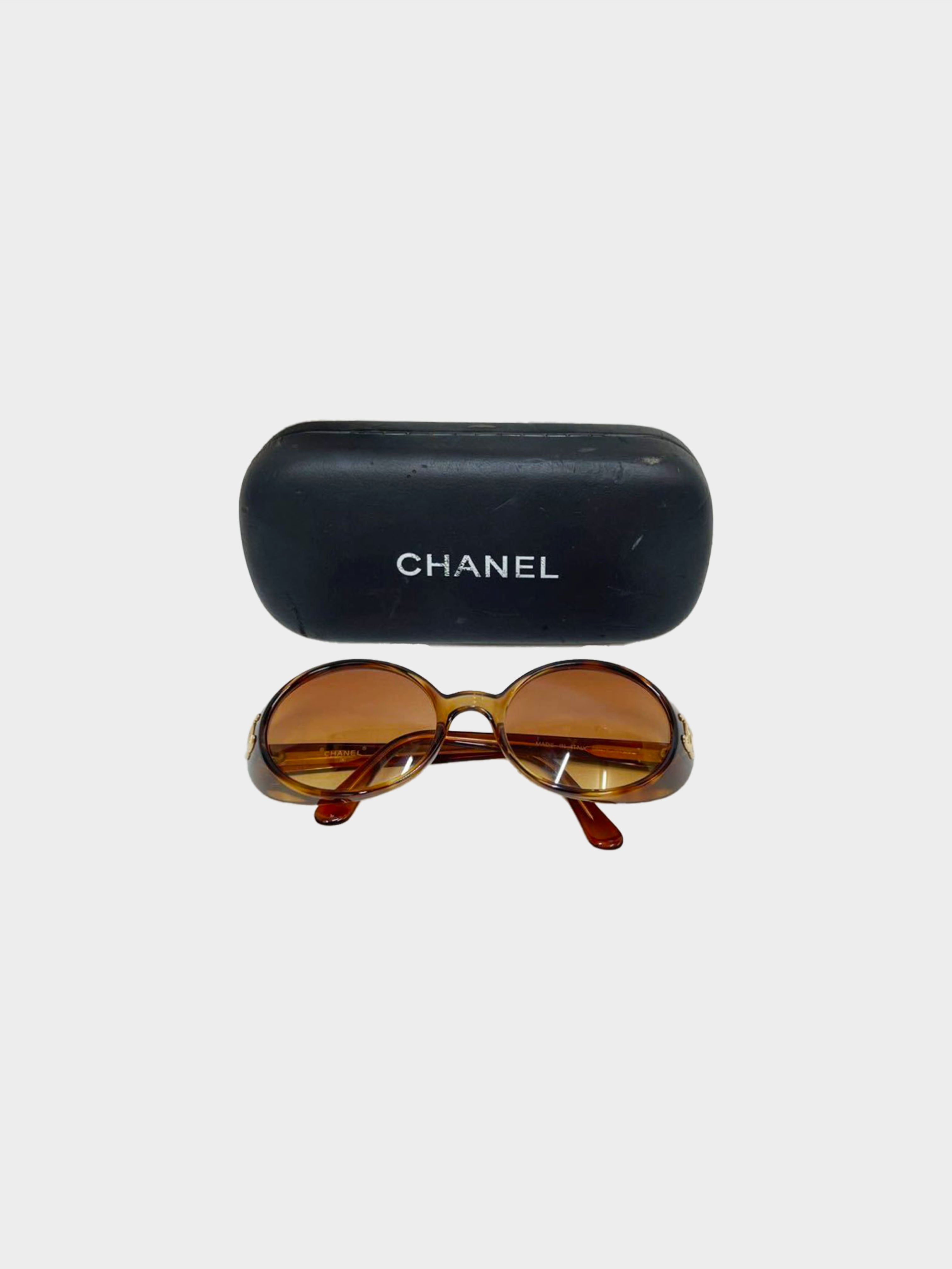 Chanel 1990s Rare Brown Tortoise Sunglasses · INTO