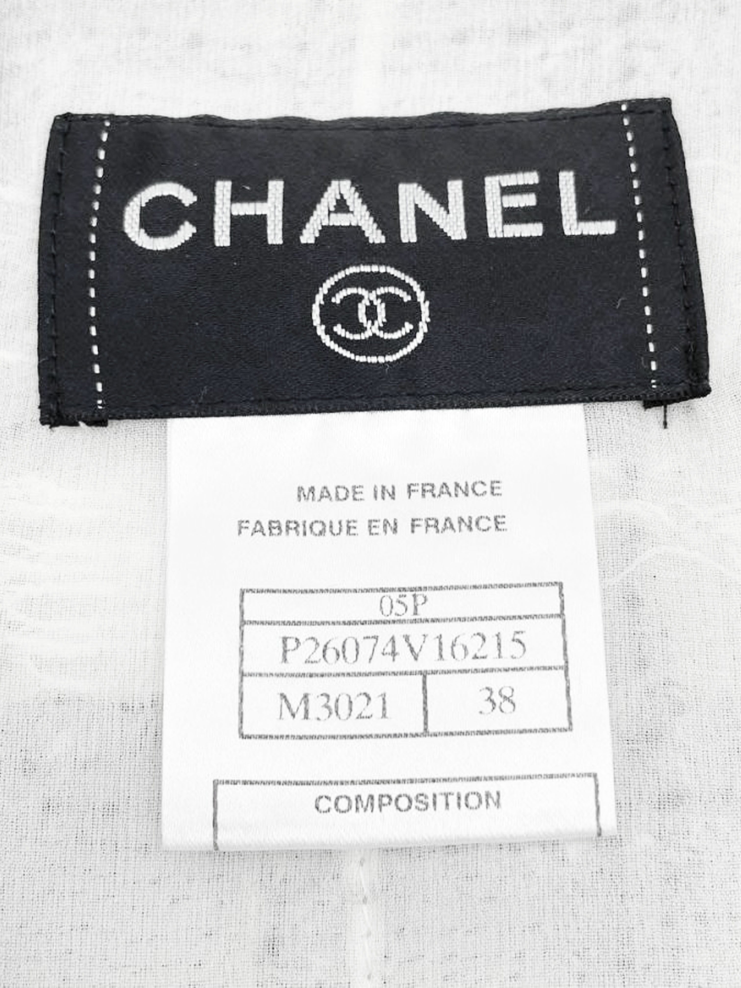 Chanel Spring 2005 Black and White Tweed Long Coat · INTO