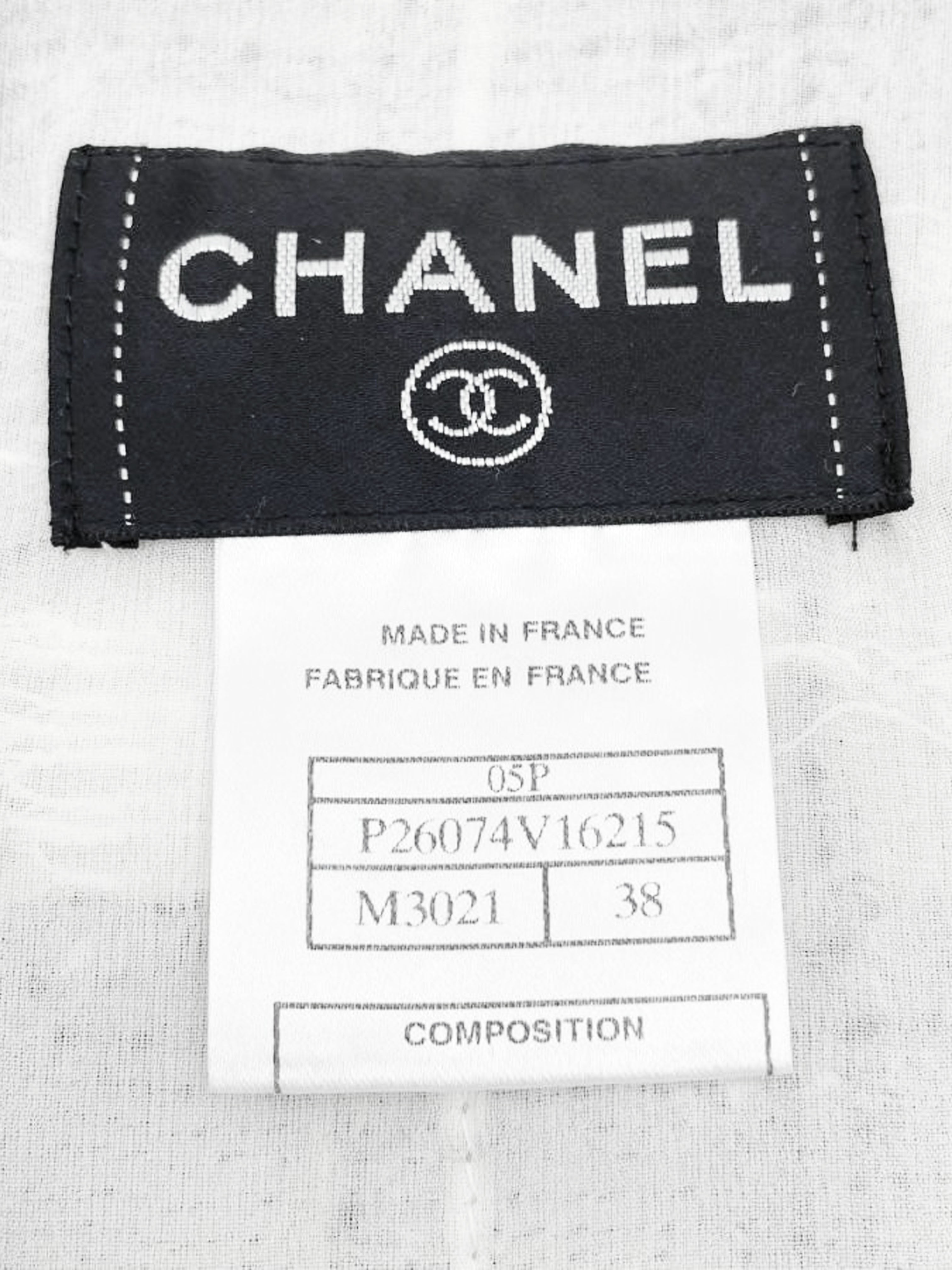 Chanel Spring 2005 Black and White Tweed Long Coat