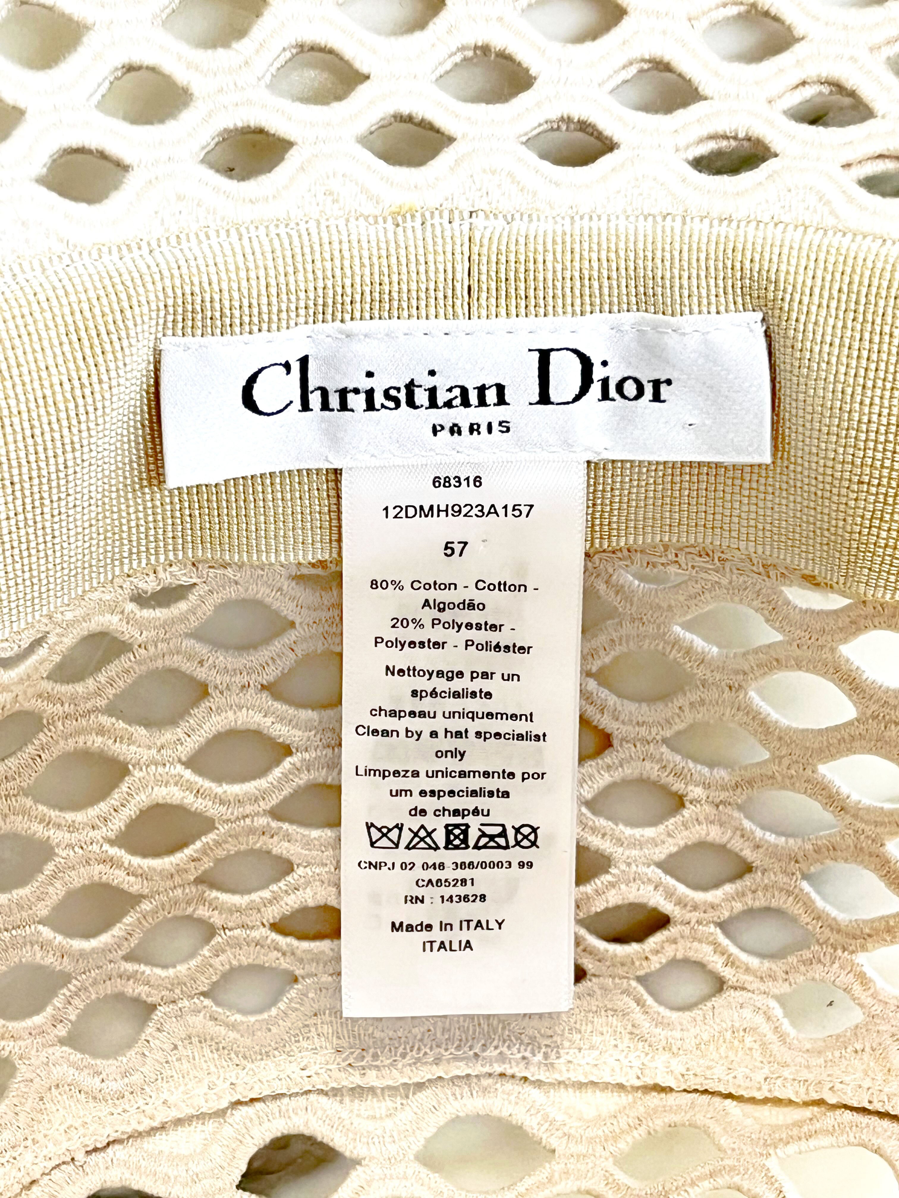 Christian Dior 2010s Embroidered Mesh Hat